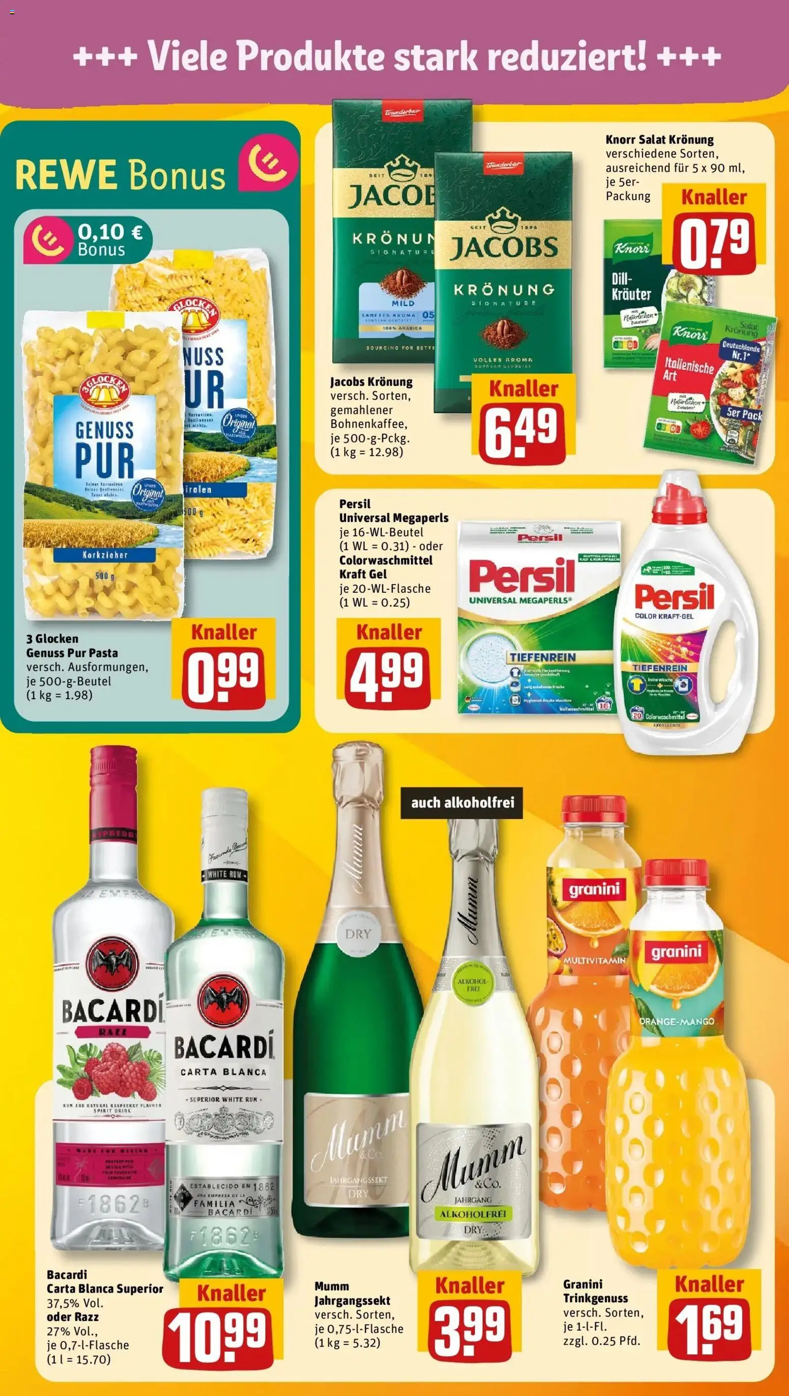 REWE Prospekt ab 17.08.2026 zum Blättern » Angebote | Seite: 17 | Produkte: Knorr, Alkohol, Pasta, Persil