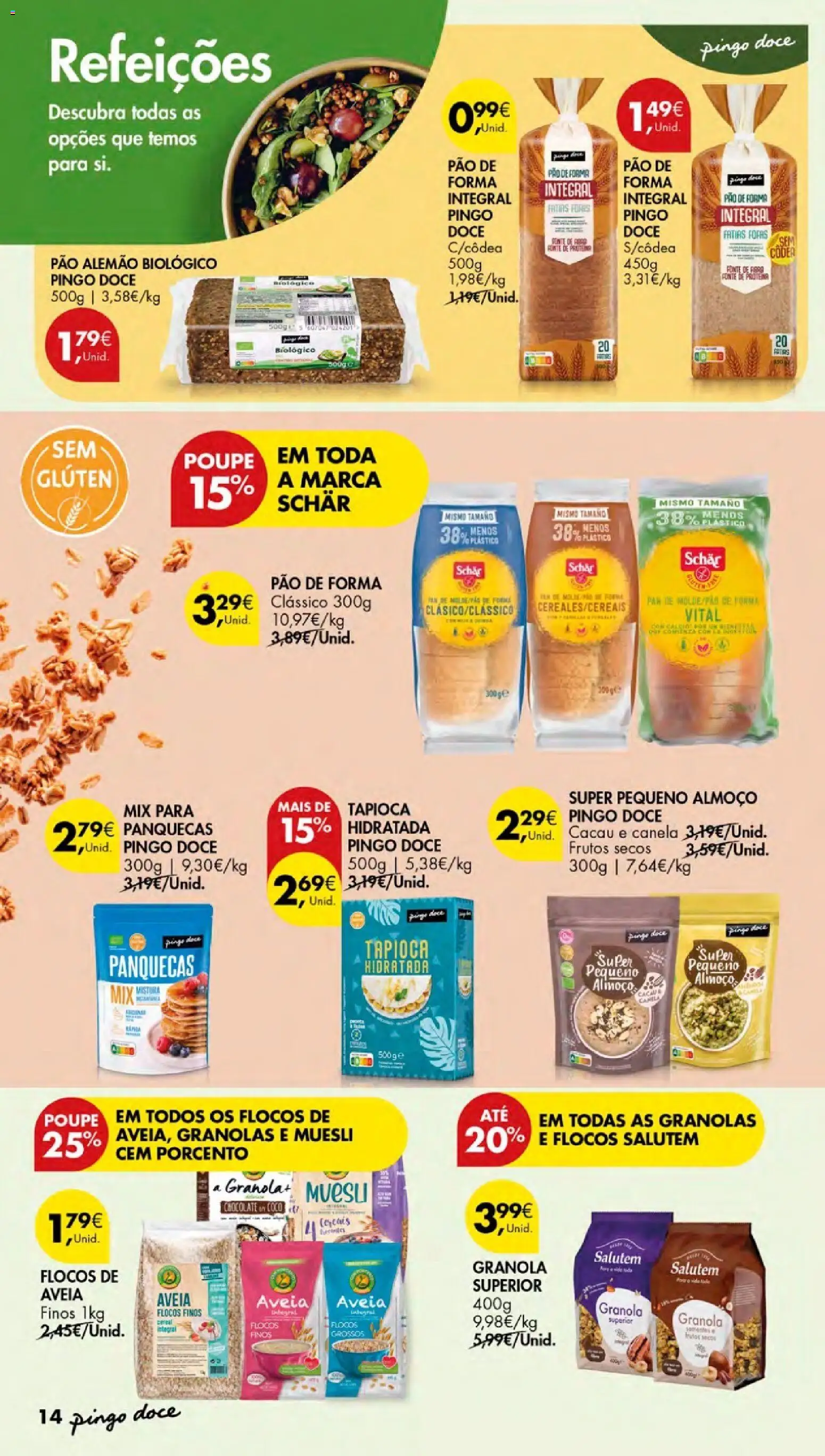 Pingo Doce folheto Escolhas Equilibradas Açores │ válido de 22/10/2026 | Página: 14 | Produtos: Tapioca, Cacau, Chocolate, Flocos