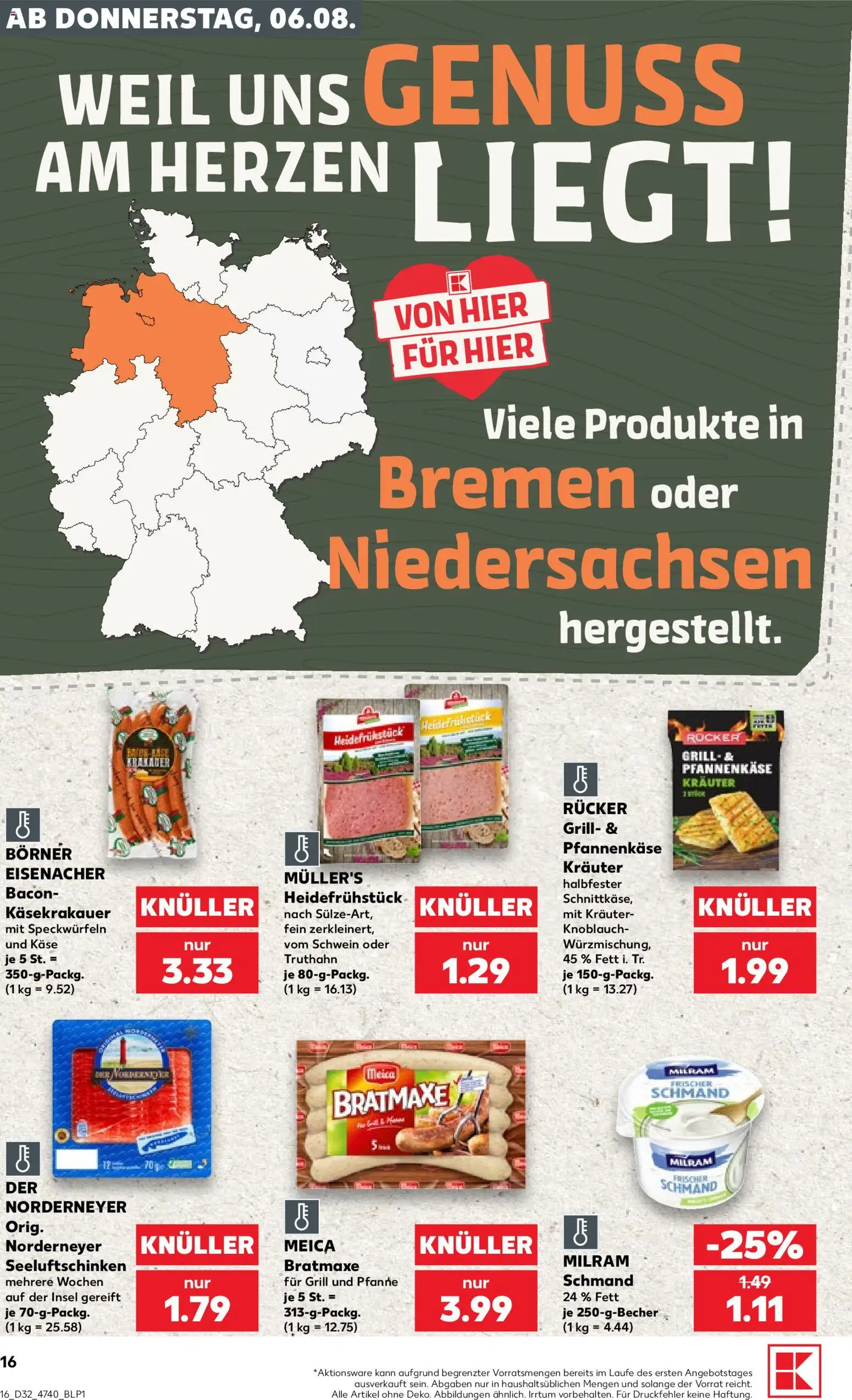 Kaufland Německo leták od 06.08.2026 | Strana: 16 | Produkty: Kaše