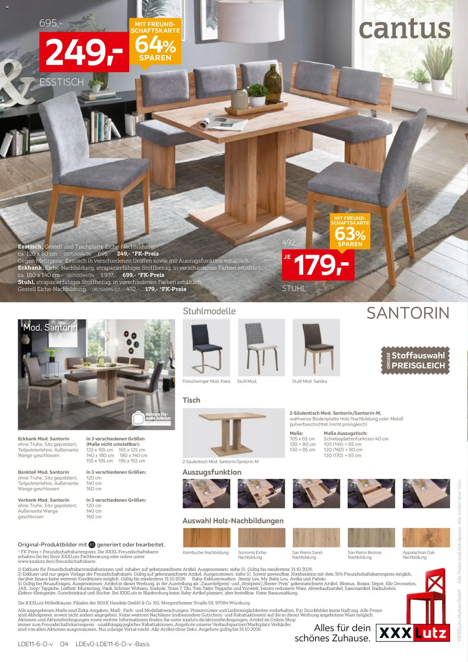 XXXLutz Speisen Spezial – gültig ab 17.10.2026 | Seite: 4 | Produkte: Esstisch, Eckbank, Tisch, Stuhl