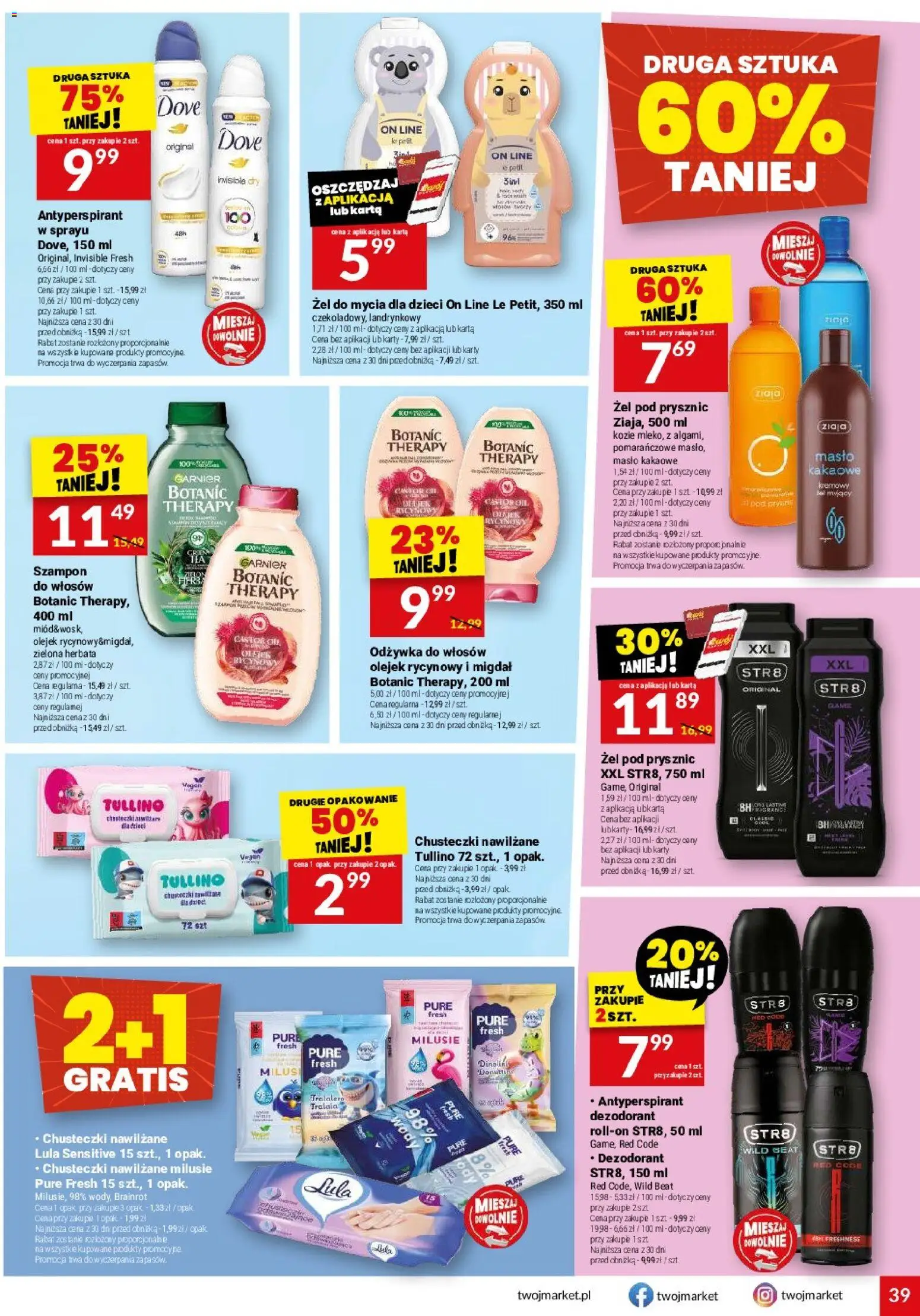 Twój Market gazetka od 01.07.2026 | Strona: 39 | Produkty: Karta, Szampon, Odżywka do włosów, Dezodorant