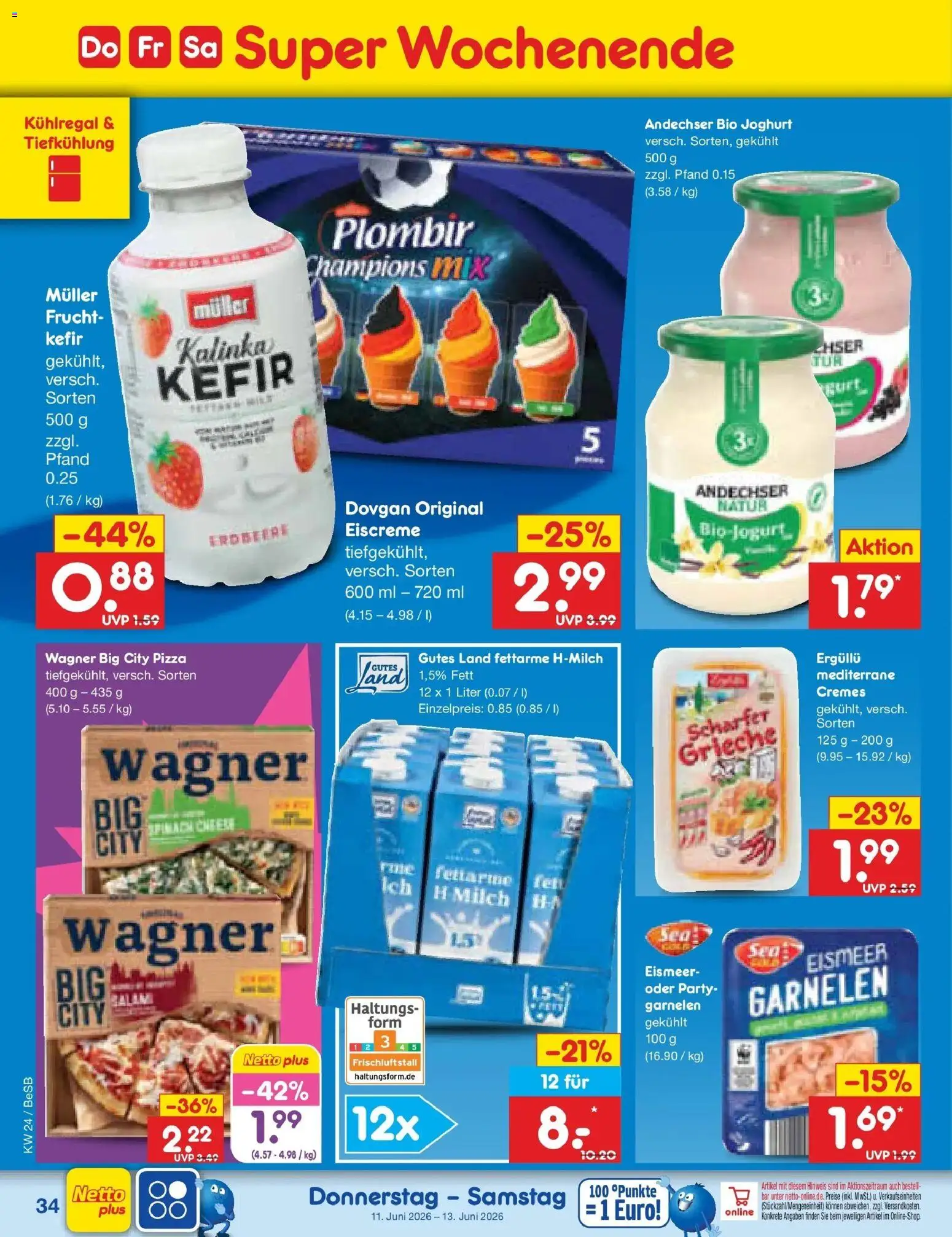 Netto Marken-Discount Prospekt Kremmen – gültig ab 08.06.2026 | Seite: 54 | Produkte: Kefir, Milch, Garnelen, Pizza