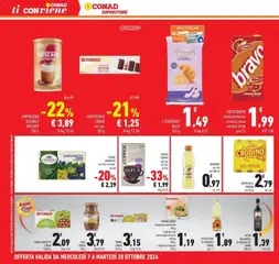 Anteprima del volantino PIADINA CONAD, PIADINA CONAD - sfogliata tradizionale 390 g - sfogliata olio extravergine di oliva - rolling 300 g - sfogliata integrale 225 g valido a partire dal 07/10/2026 | Pagina: 48