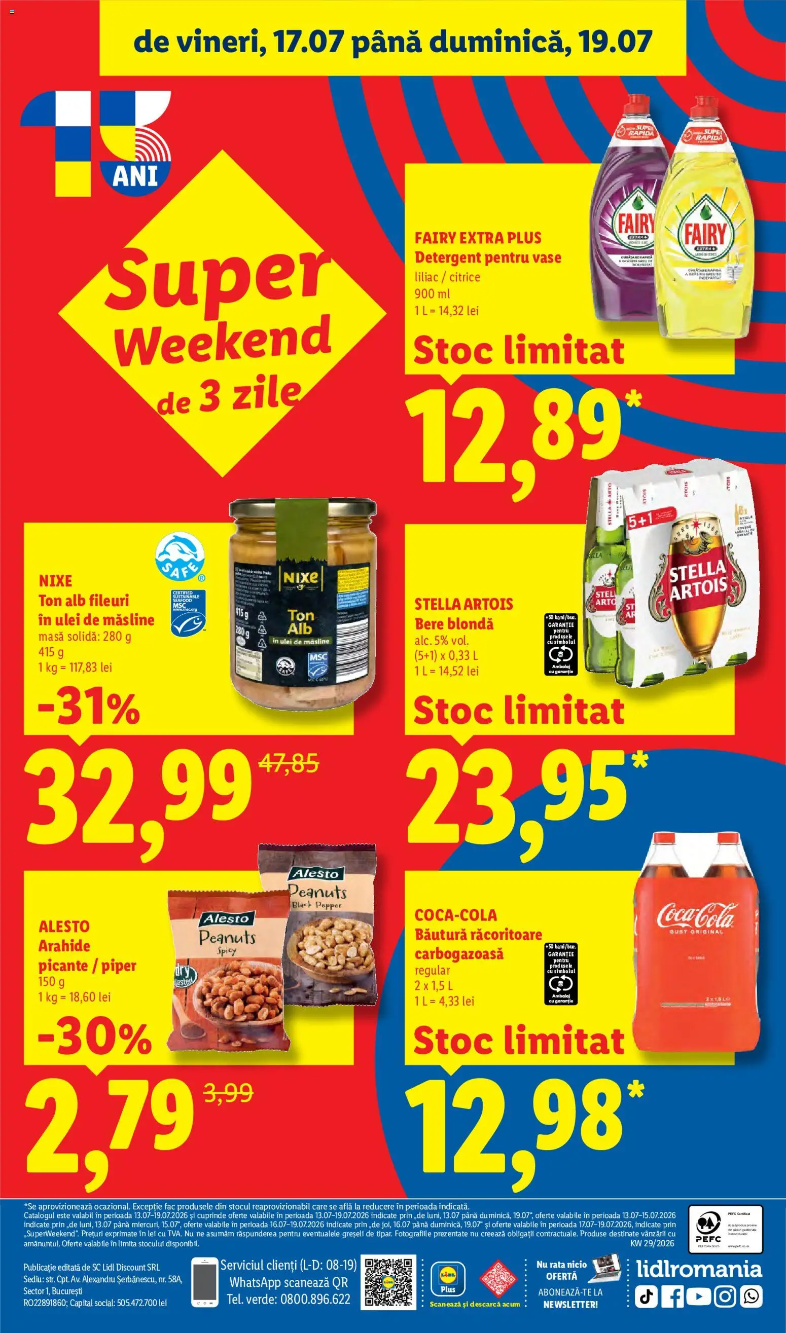 Noul catalog Lidl – valabil de la 13.07.2026 | Pagină: 100 | Produse: Măsline, Arahide, Bere, Detergent