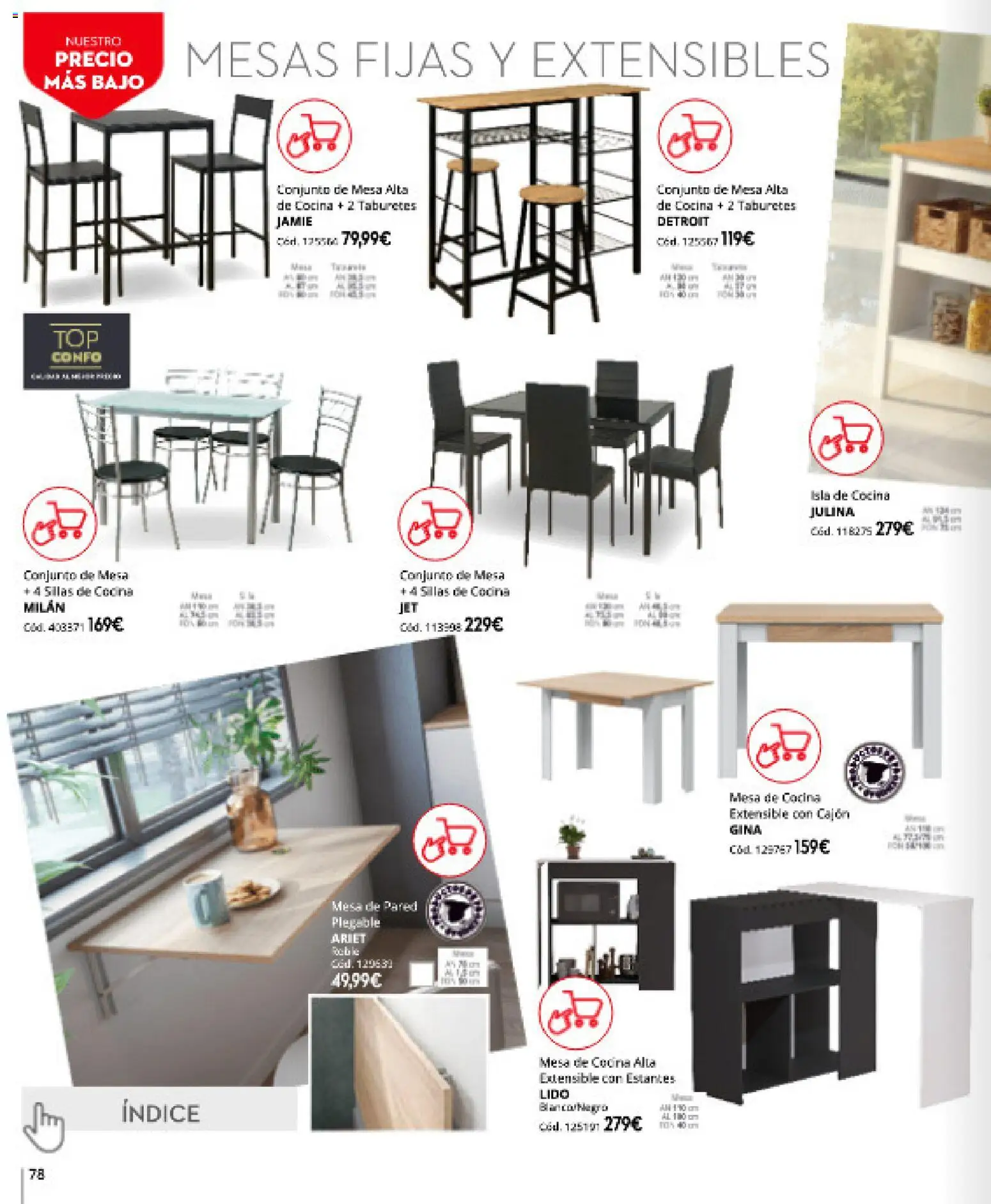 Conforama folleto │ válido desde el 16.04.2026 | Página: 78 | Productos: Cocina, Mesa, Mesa alta