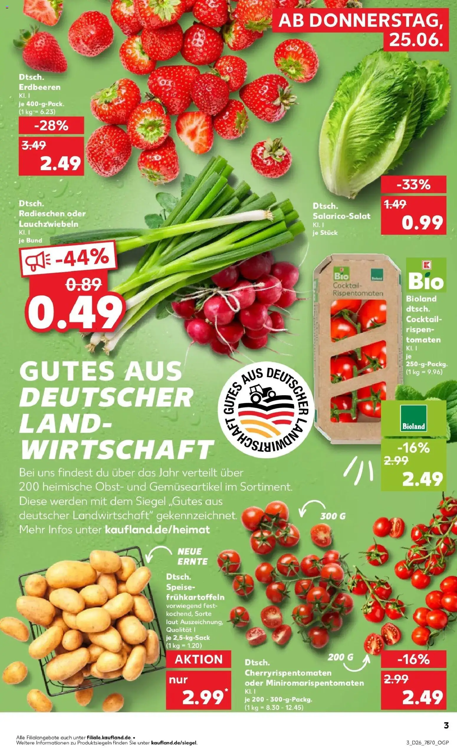 Kaufland Prospekt Pforzheim – gültig ab 22.06.2026 | Seite: 8 | Produkte: Tomaten, Obst, Erdbeeren