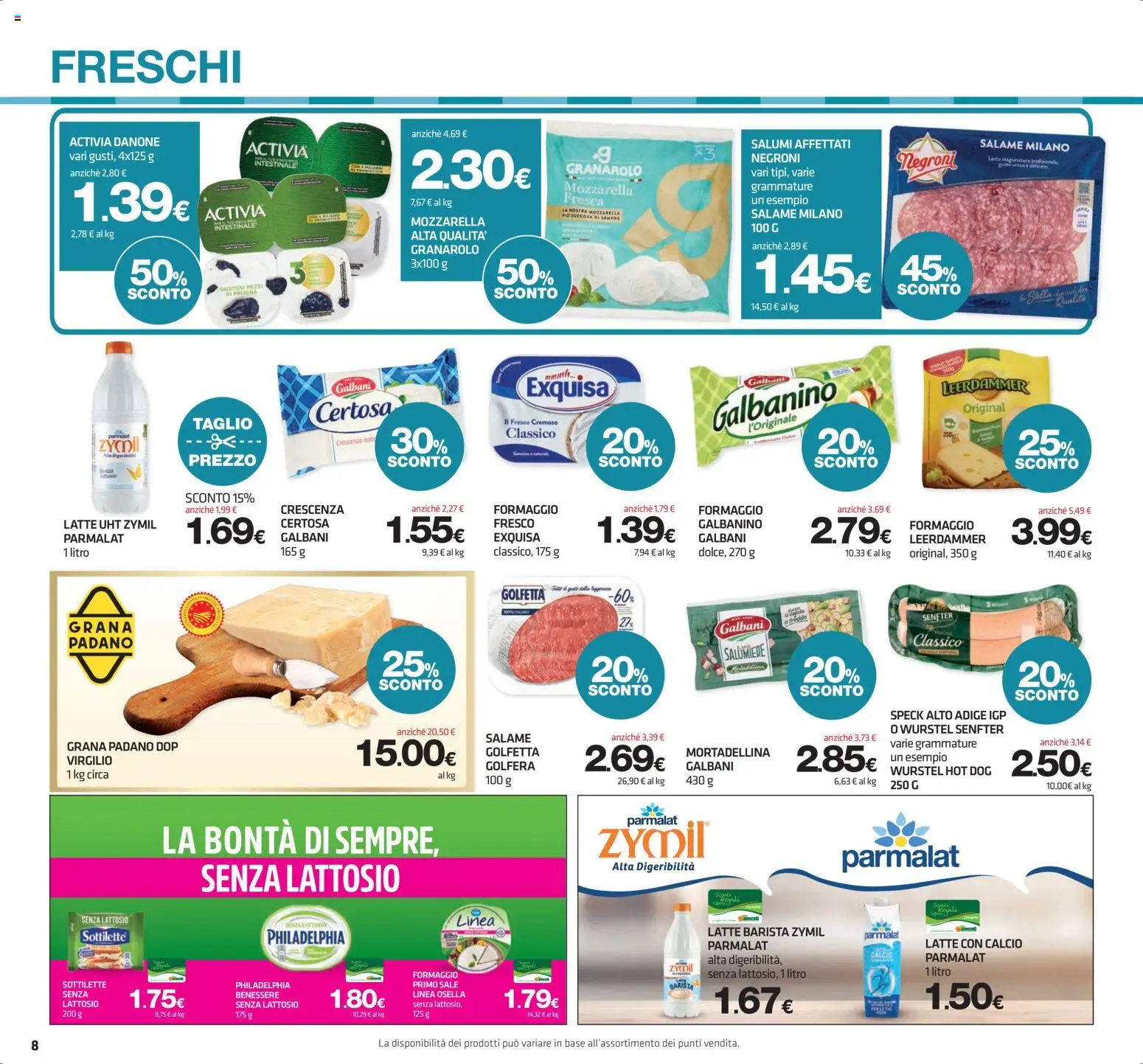 Volantino Superconti del 16/07/2026 | Pagina: 8 | Prodotti: Salame, Formaggio, Wurstel, Grana Padano