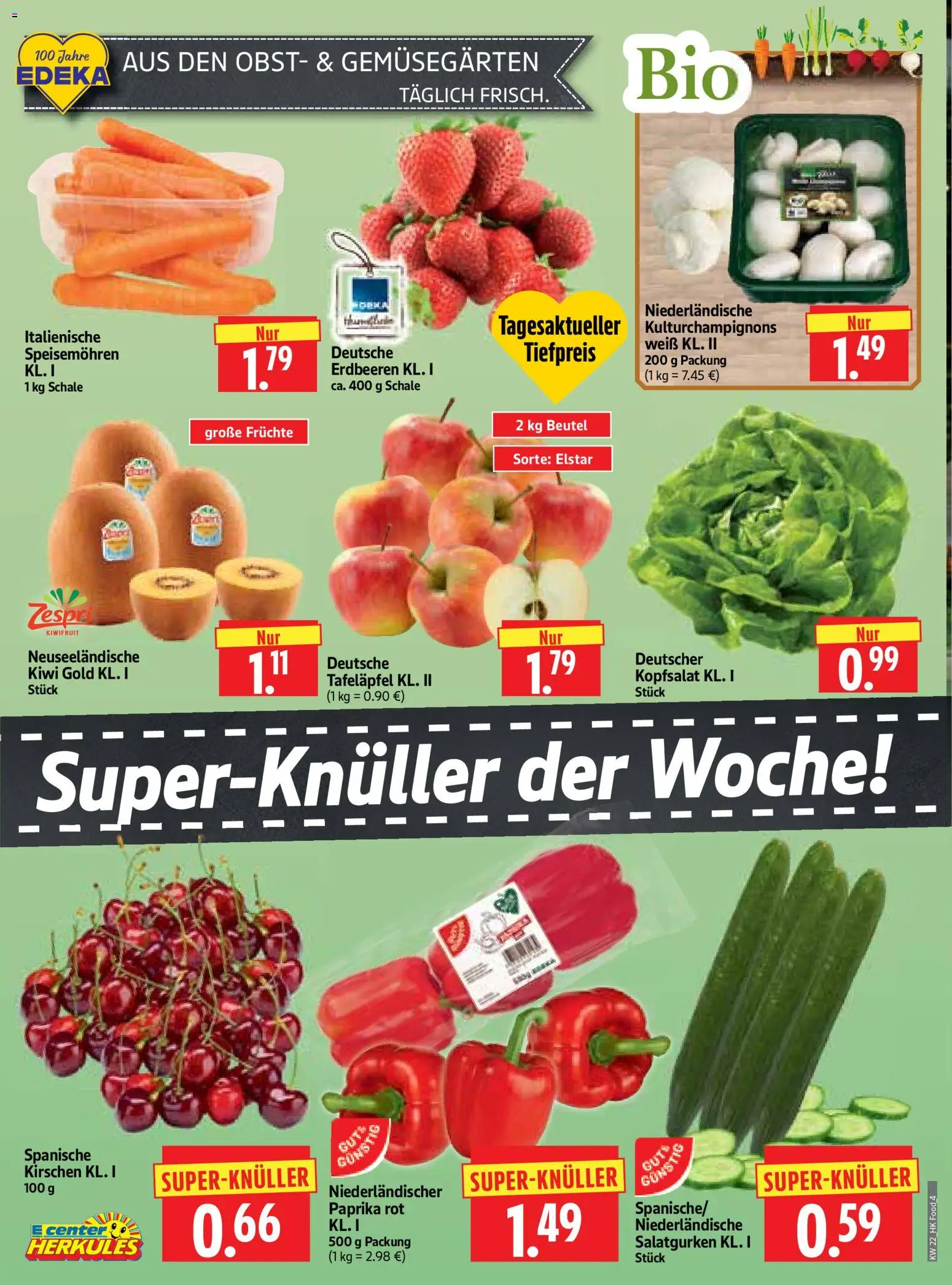 HERKULES Prospekt – gültig ab 26.05.2026 | Seite: 4 | Produkte: Paprika rot, Kirschen, Erdbeeren, Kiwi