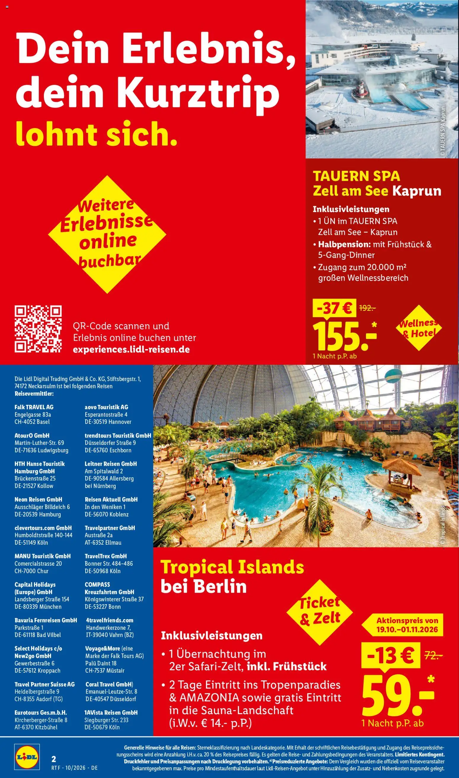 Lidl Reisen Oktober/November Reise-Highlights – gültig ab 14.10.2026 | Seite: 2 | Produkte: Coral, Bad