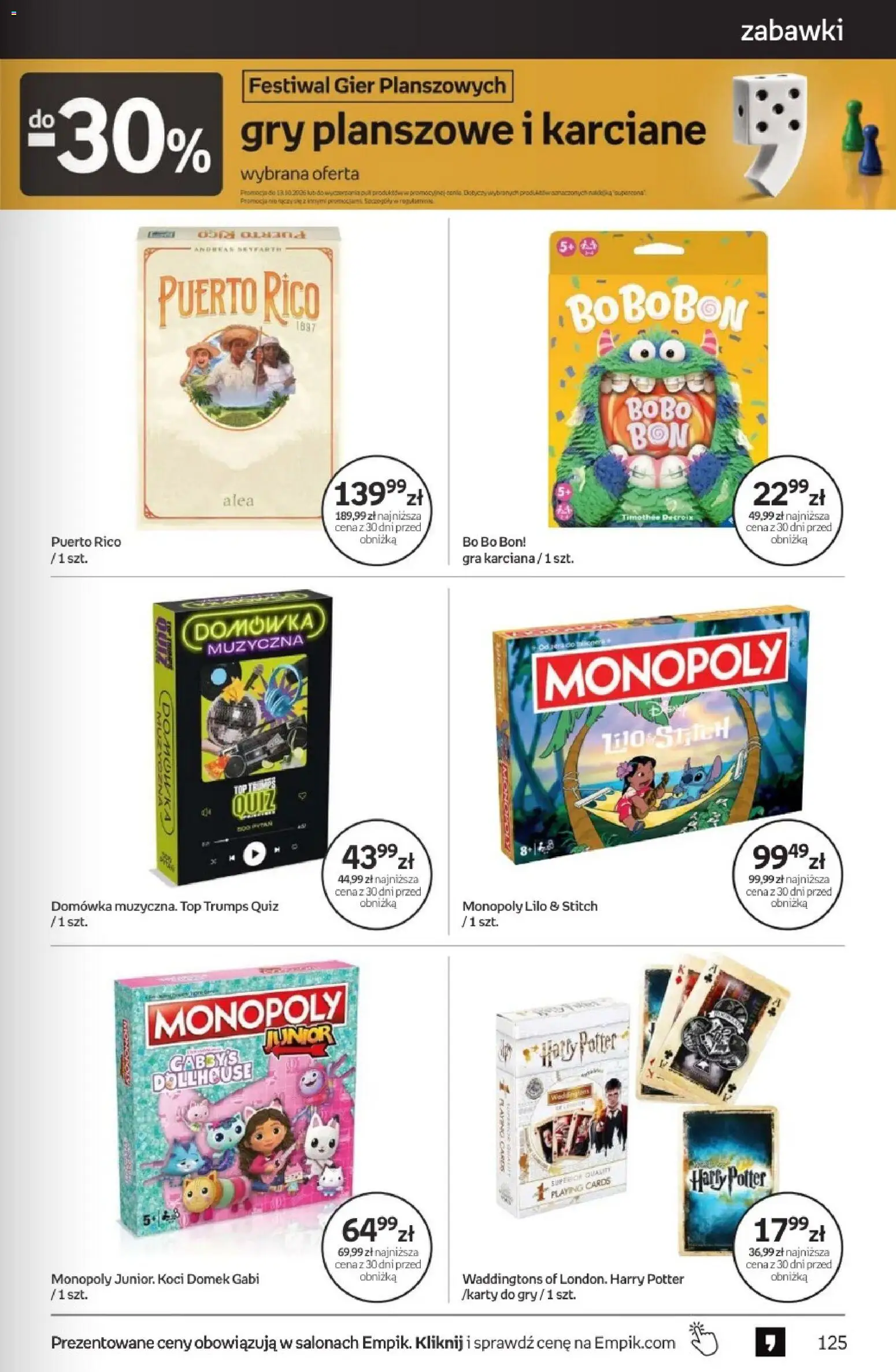 Empik promocje od 23.09.2026 | Strona: 125 | Produkty: Zabawki, Top, Gra, Gry planszowe