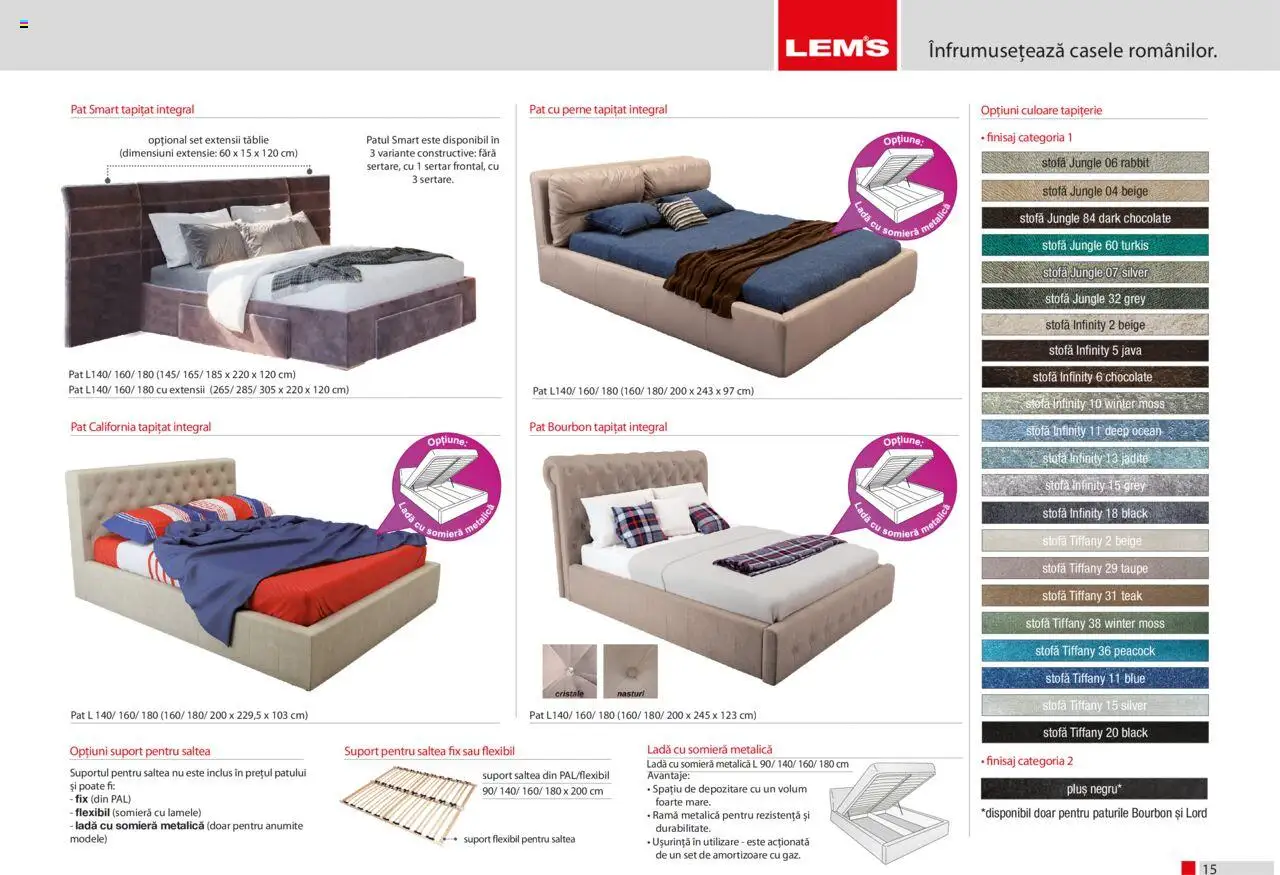 Noul catalog Lem’s – valabil de la 17.11.2023 | Pagină: 15 | Produse: Pat, Saltea, Bourbon