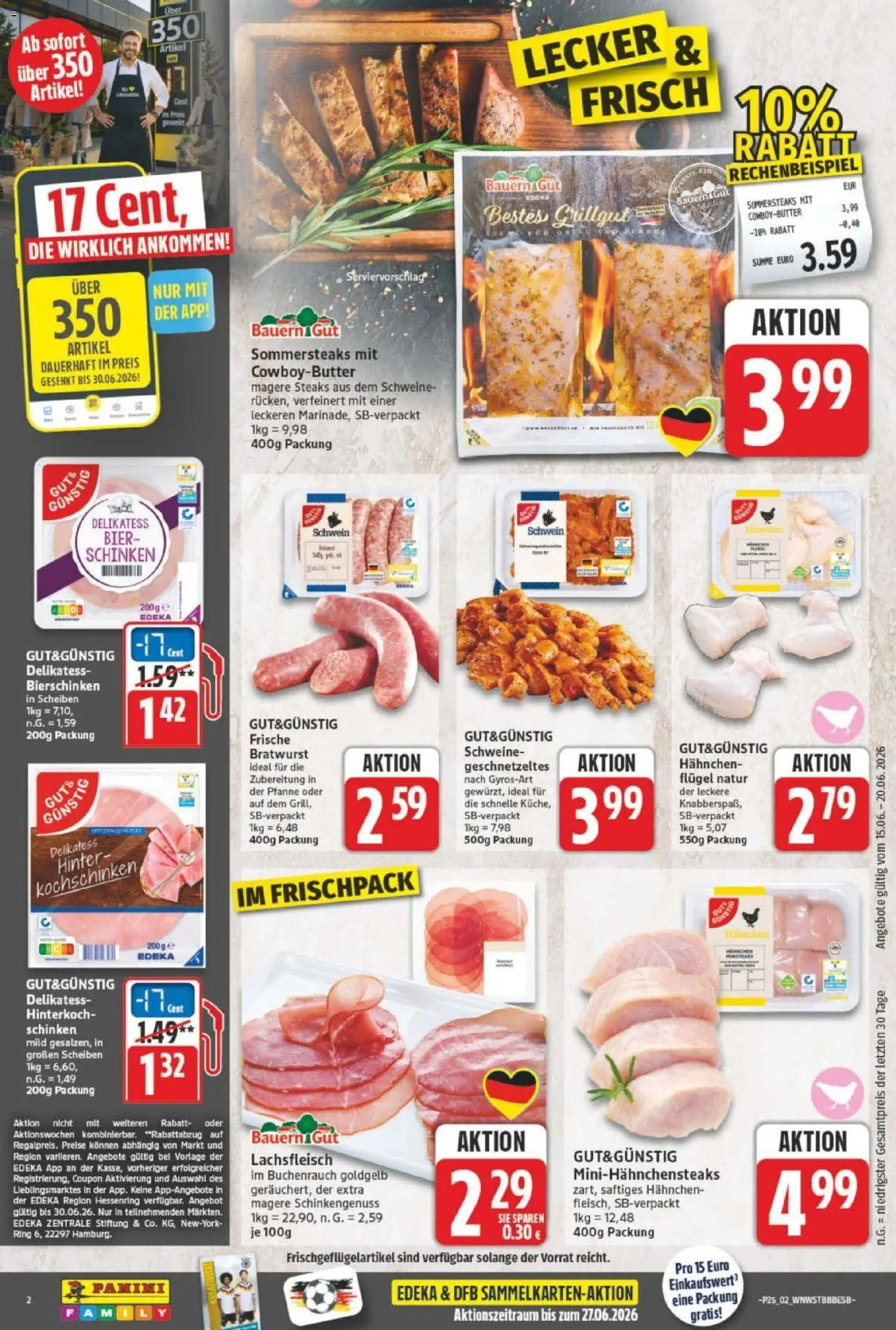 NP Discount Prospekt – gültig ab 15.06.2026 | Seite: 2 | Produkte: Hahnchen, Bier, Bratwurst, Schinken
