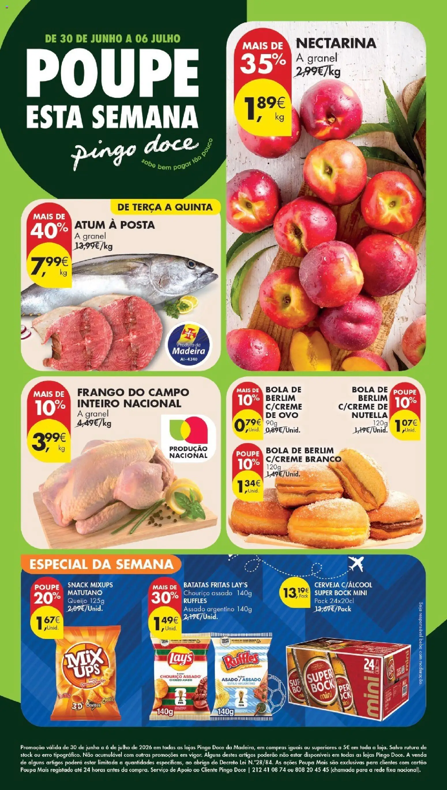 Pingo Doce Poupe Esta Semana Madeira │ válido de 30/06/2026 | Página: 1 | Produtos: Atum, Frango, Queijo, Batatas fritas
