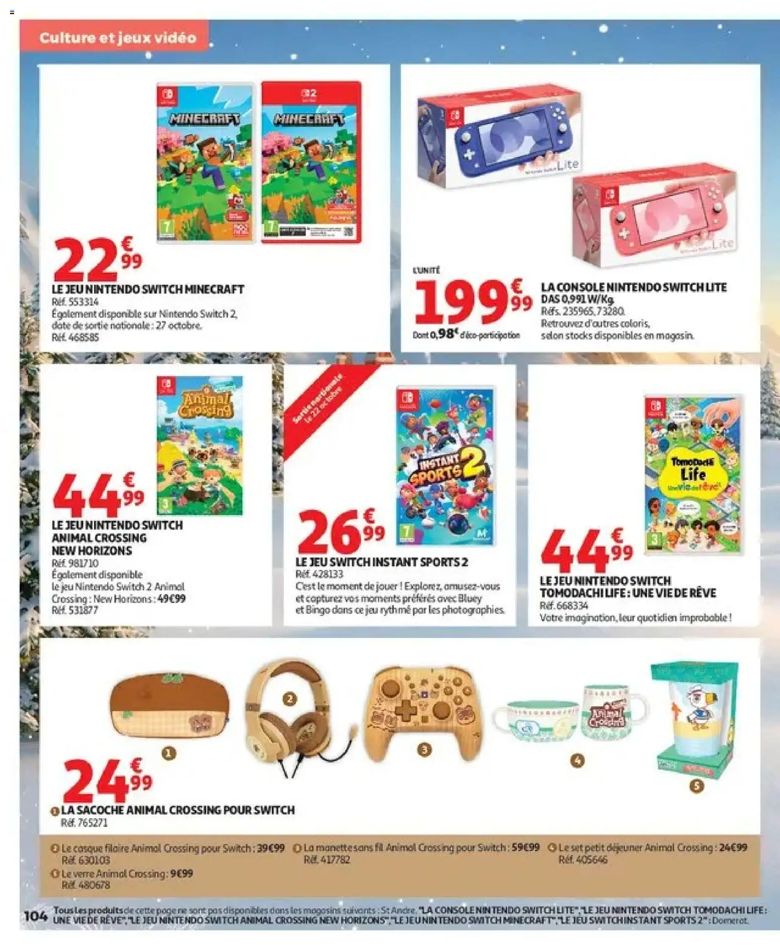 {H1} | Page: 104 | Produits: Vidéo, console Nintendo Switch, Jeux, Casque