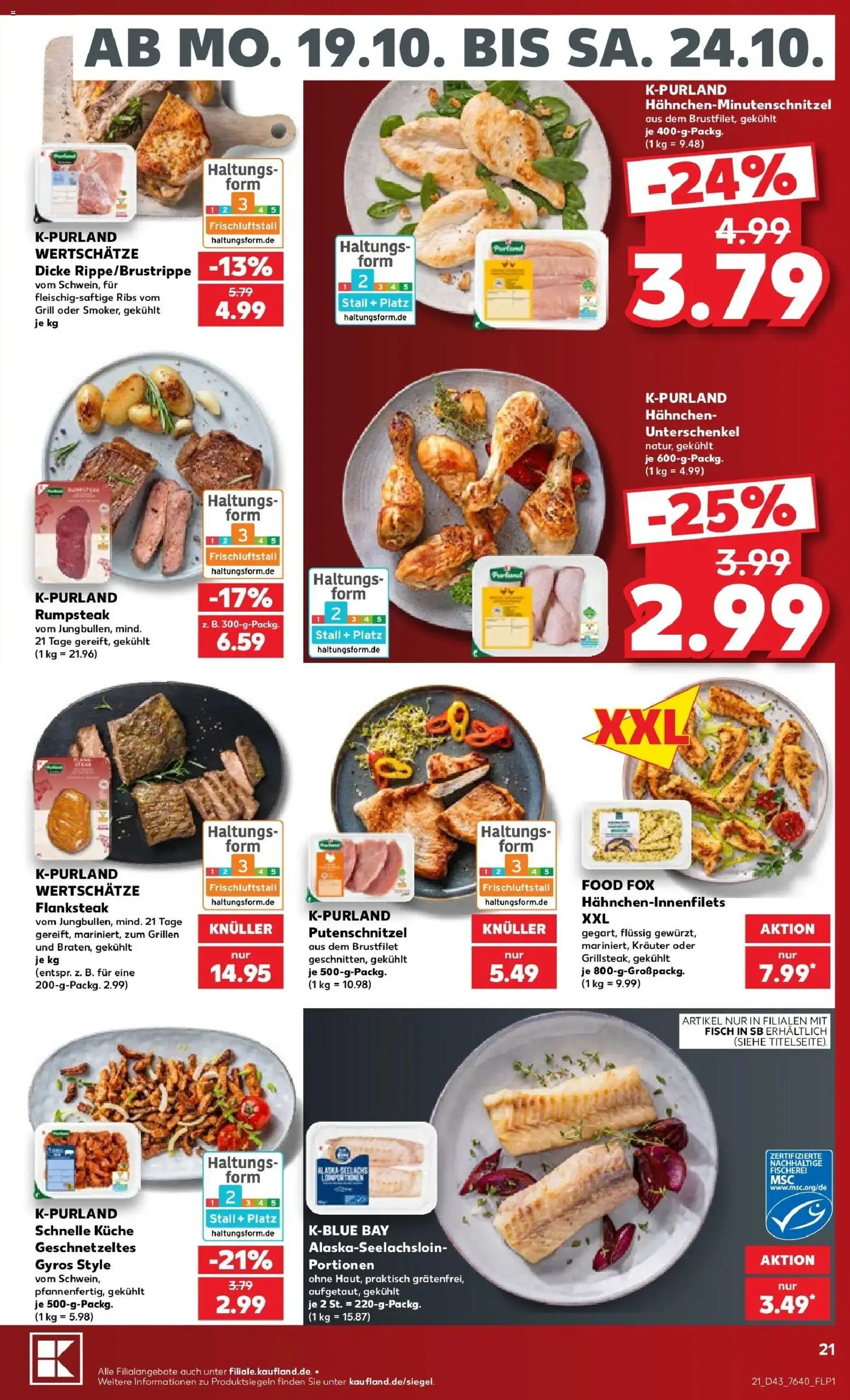Prospekt Kaufland ab 19.10.2026 » Angebote Online zum Blättern | Seite: 25 | Produkte: Rumpsteak, Grill, Fisch, Gyros