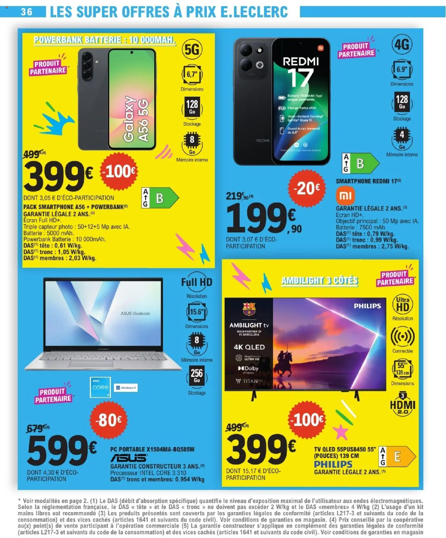 {H1} | Page: 36 | Produits: Couverts, Smartphone, PC, Batterie