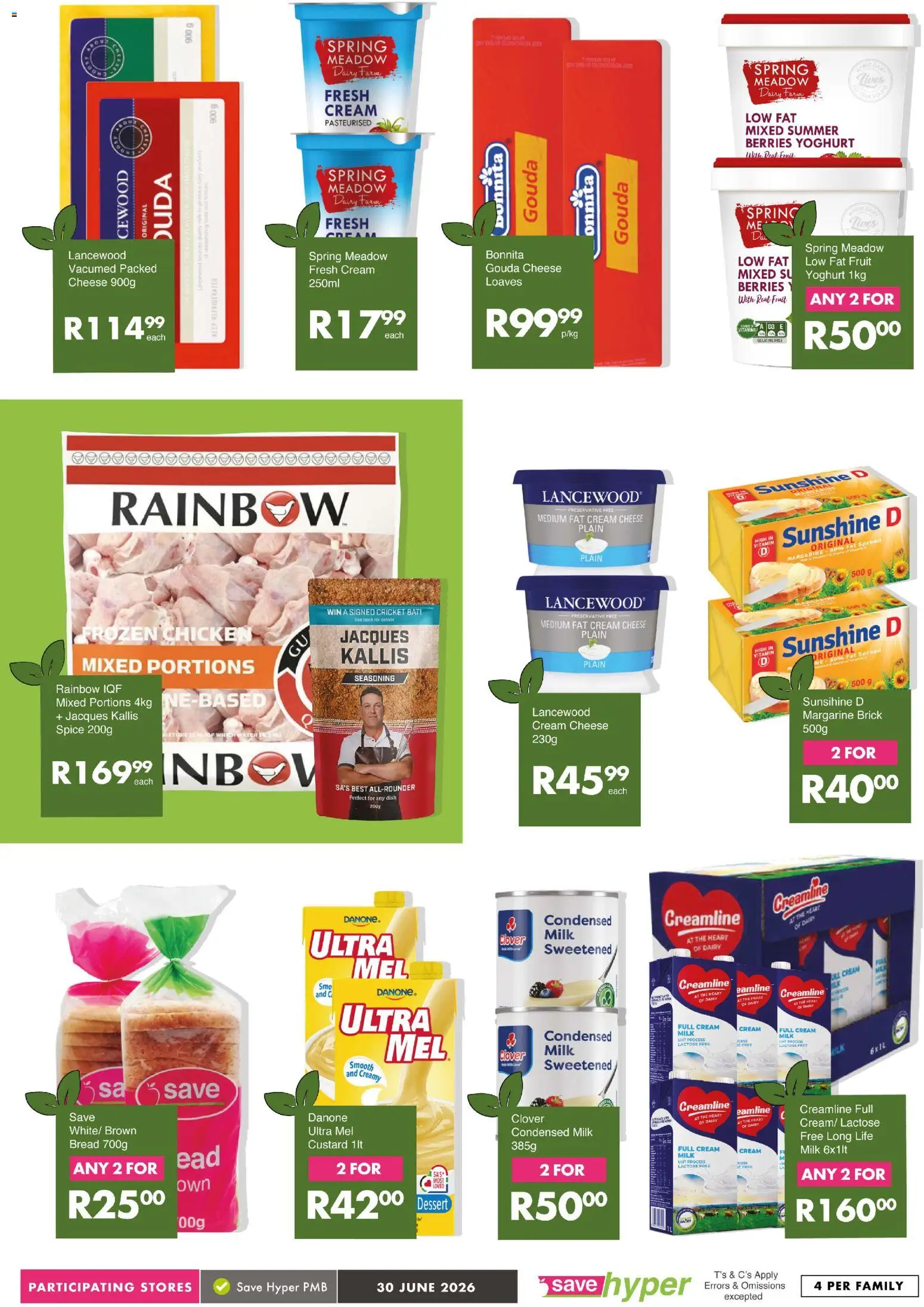 New Save catalogue – valid from 30/06/2026 | Page: 2 | Products: Yoghurt, Milk, Seasoning, Cream