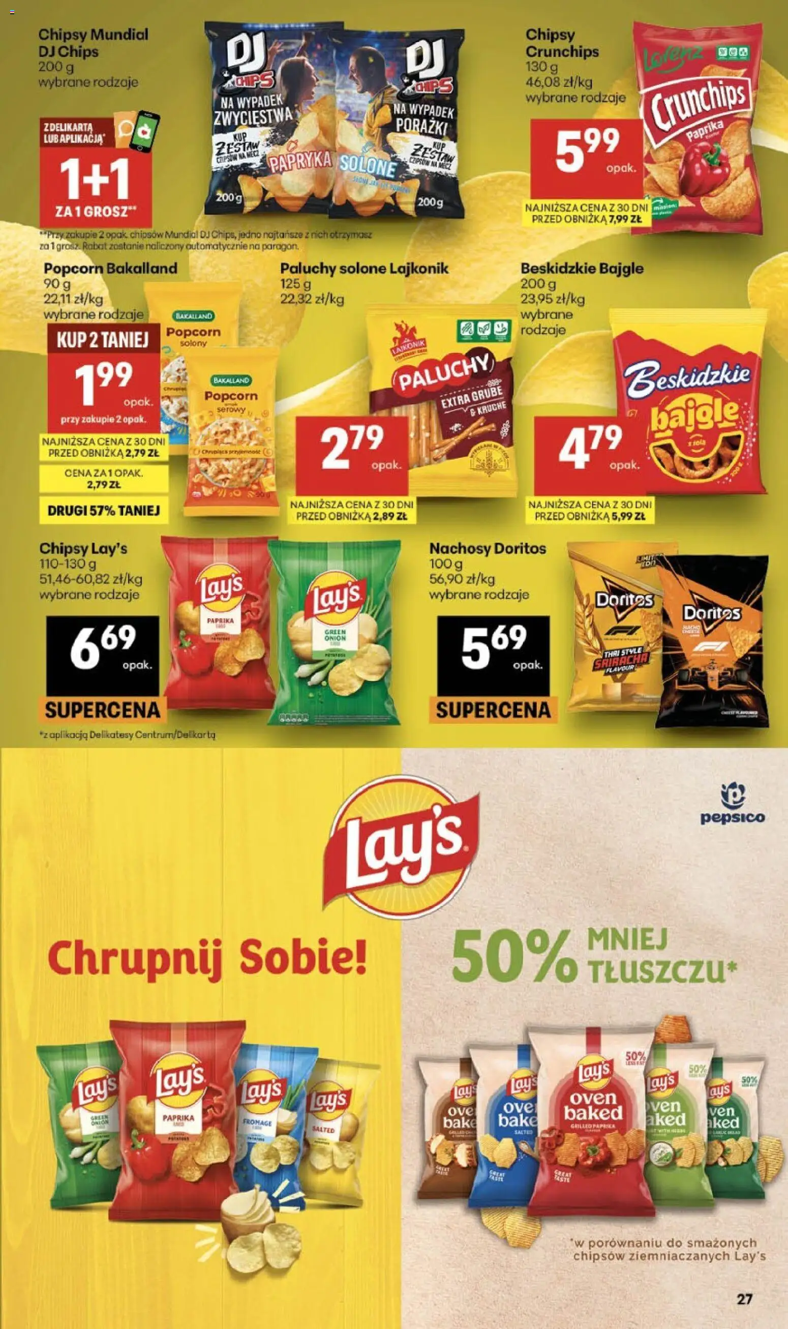 Delikatesy Centrum gazetka od 06.08.2026 | Strona: 27 | Produkty: Chipsy, Papryka, Sriracha, Doritos