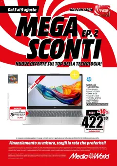 Anteprima del volantino Media World volantino valido a partire dal 03/08/2026 | Pagina: 18 | Prodotti: Notebook, Top, Caricabatterie