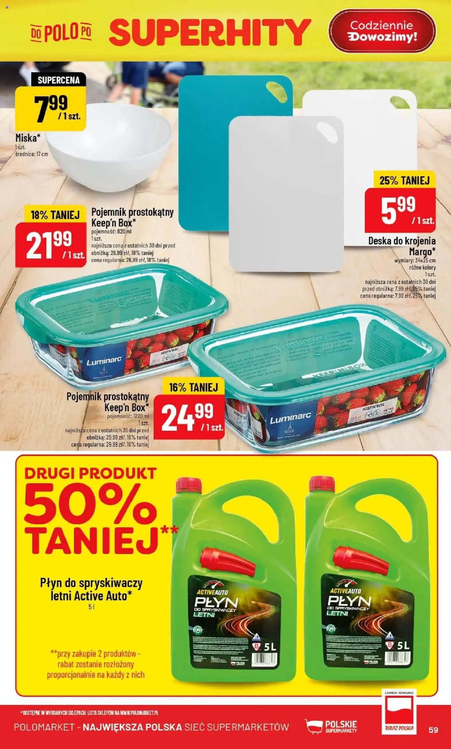 POLOmarket gazetka od 22.04.2026 | Strona: 59 | Produkty: Płyn do spryskiwaczy letni, Płyn do spryskiwaczy, Deska do krojenia