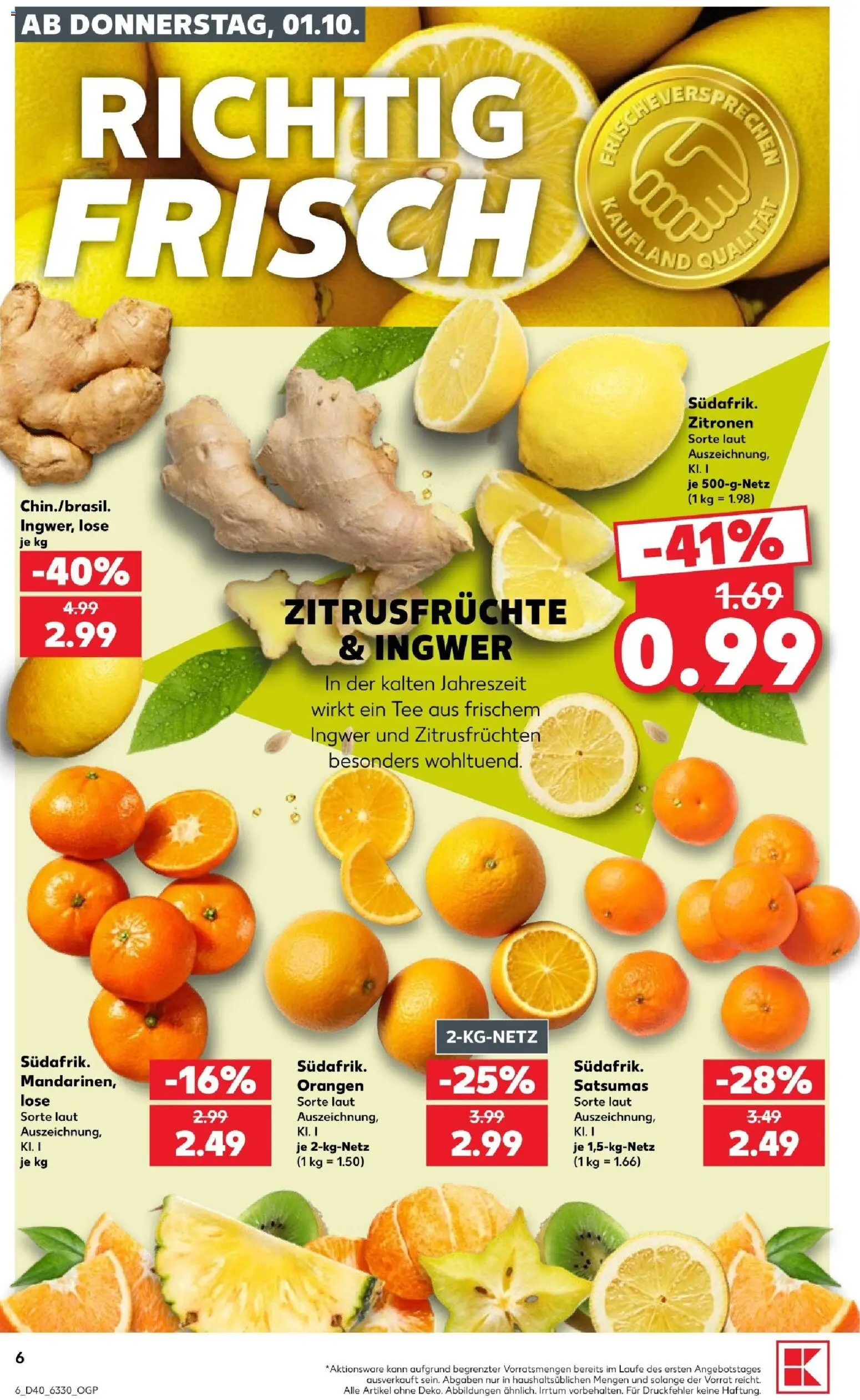 Kaufland Prospekt Kiel – gültig ab 01.10.2026 | Seite: 10 | Produkte: Orangen, Tee, Zitronen