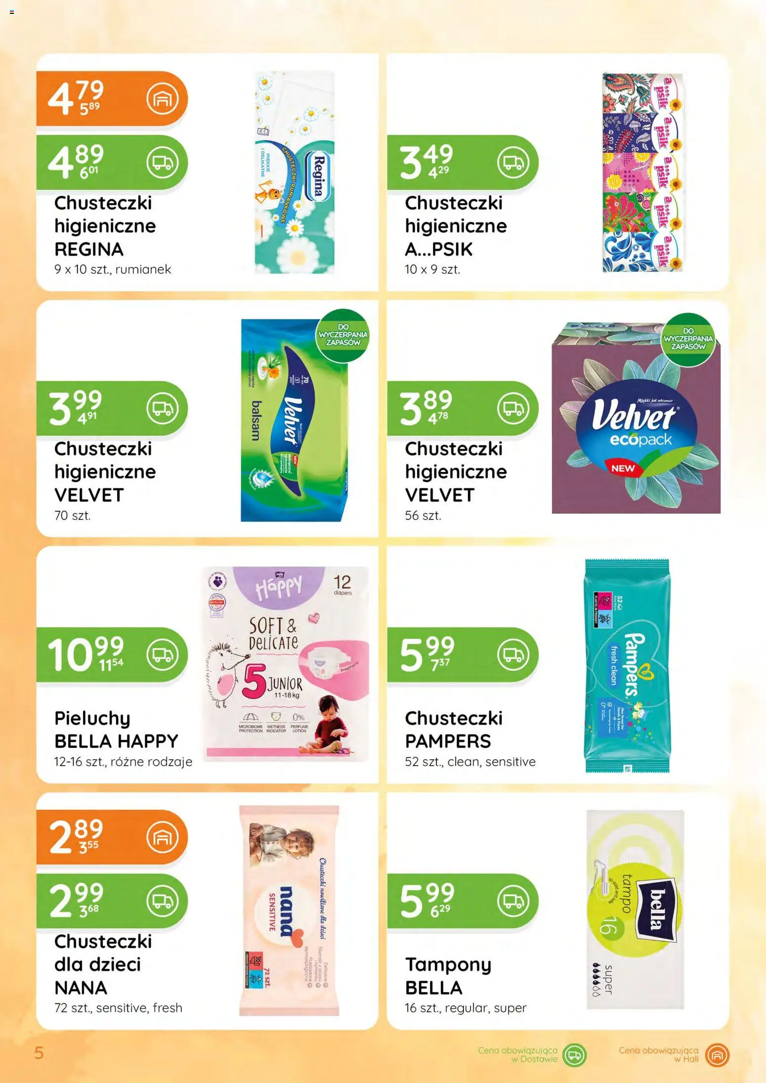 Eurocash gazetka - Katalog Chemiczny od 07.05.2026 | Strona: 5 | Produkty: Tampony, Pampers, Lotion