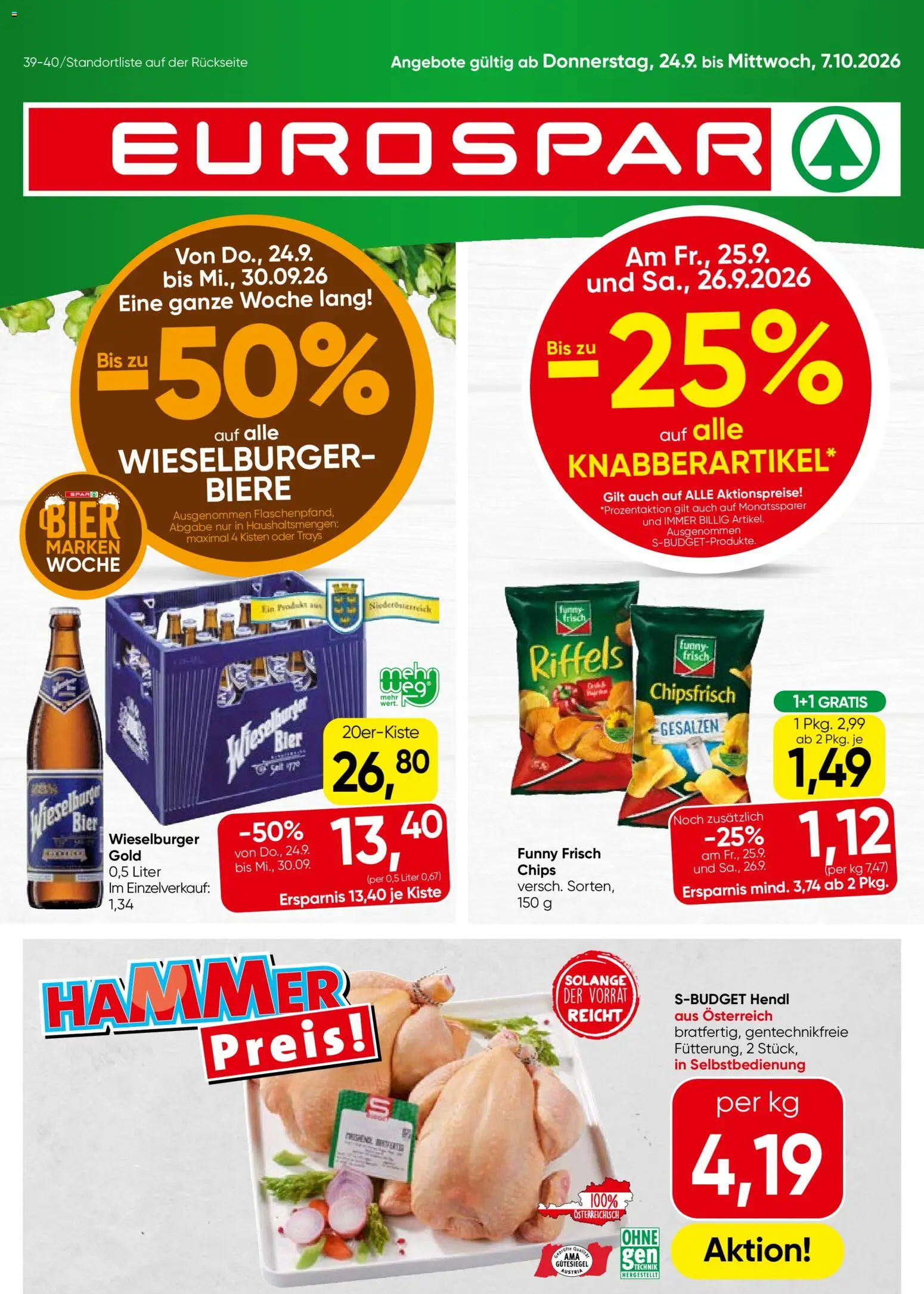 Eurospar Flugblatt gültig ab 24.09.2026 | Seite: 1
