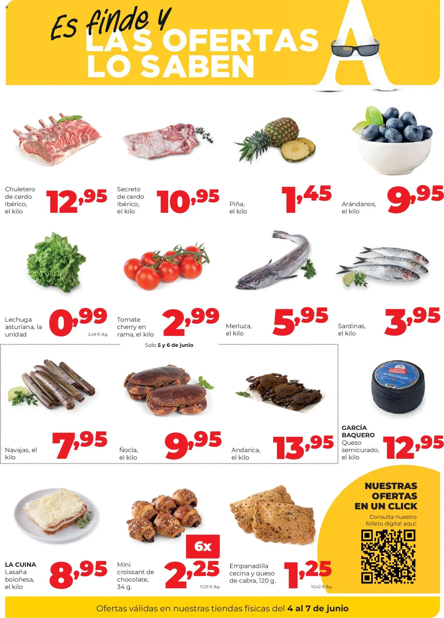 Alimerka Fin de semana │ válido desde el 04.06.2026 | Página: 2 | Productos: Queso, Cerdo, Croissant, Lasaña