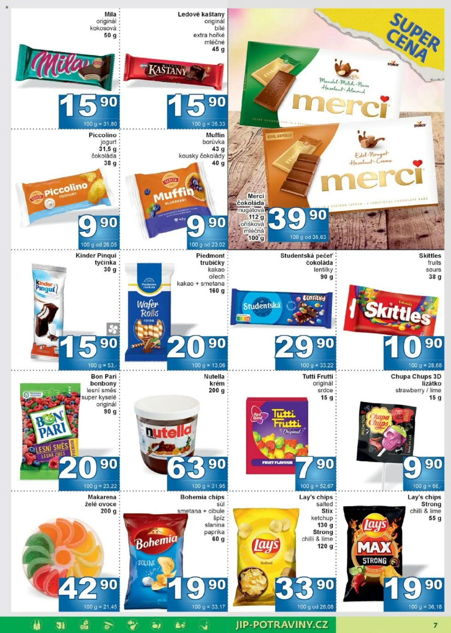 Jip leták od 22.04.2026 | Strana: 7 | Produkty: Krém, Skittles, Kinder, Cibule