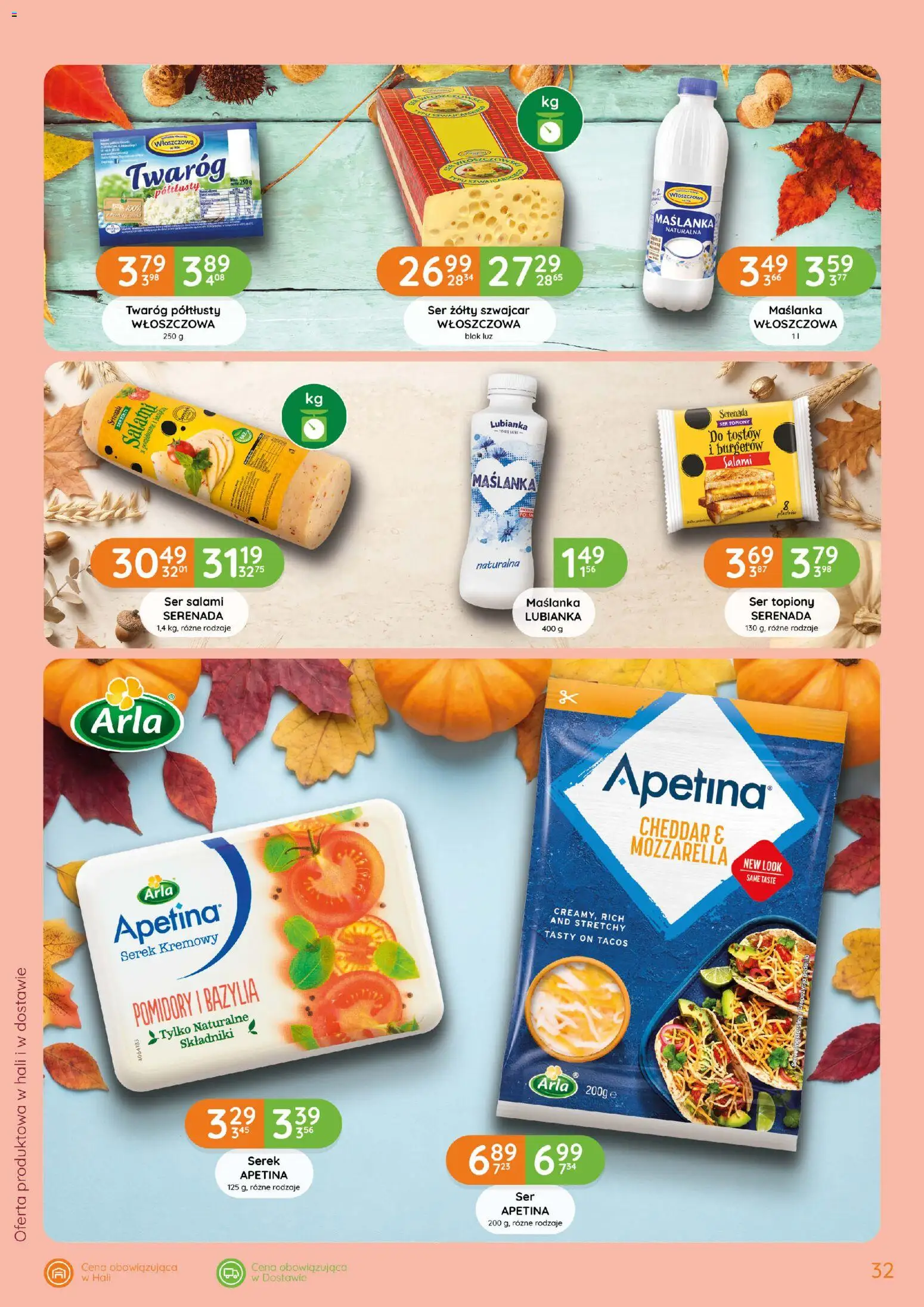 Eurocash gazetka od 15.10.2026 | Strona: 32 | Produkty: Twaróg półtłusty, Salami, Twaróg, Cheddar