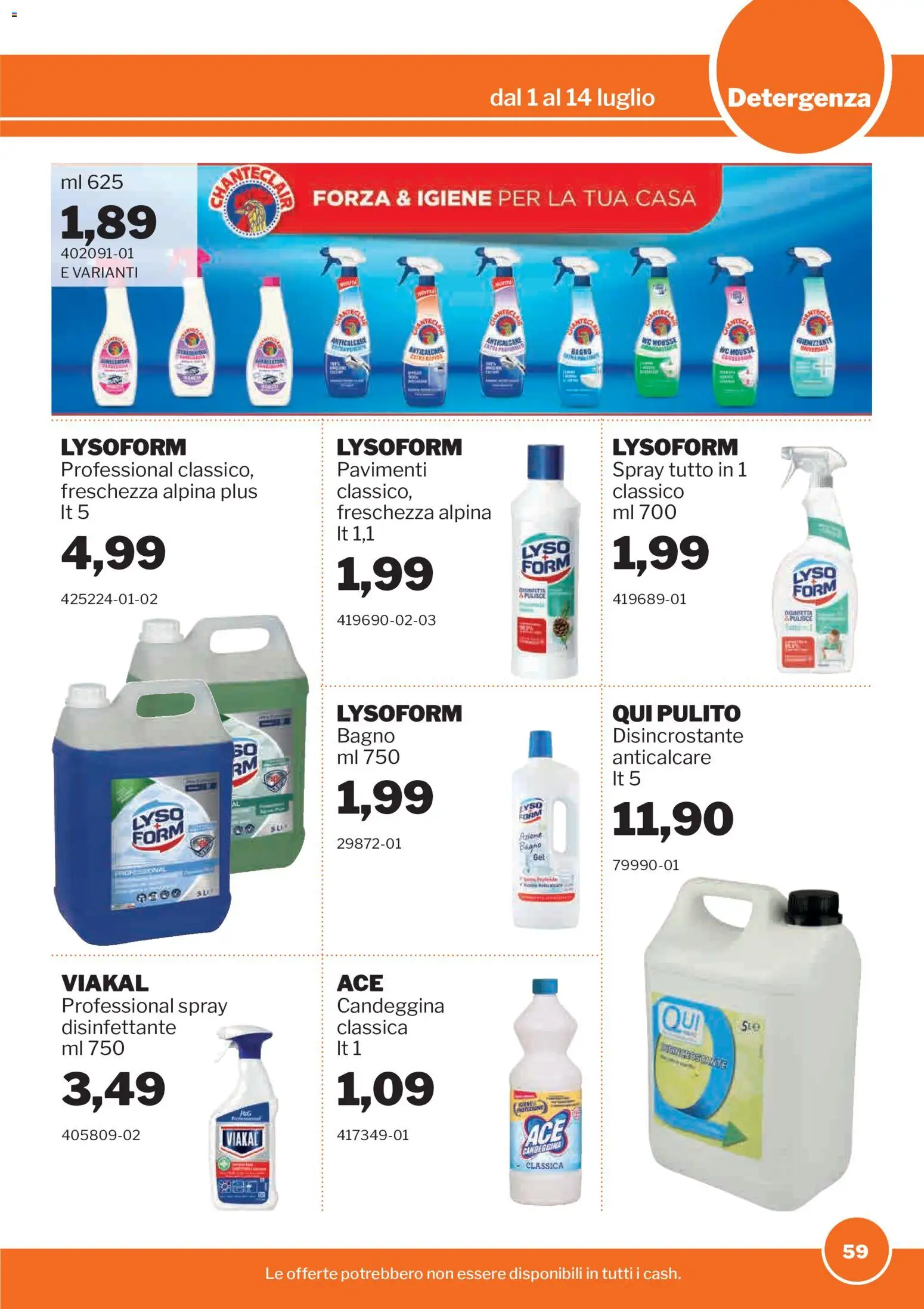 Volantino Sogegross del 01/07/2026 | Pagina: 59 | Prodotti: Candeggina, Anticalcare, Bagno