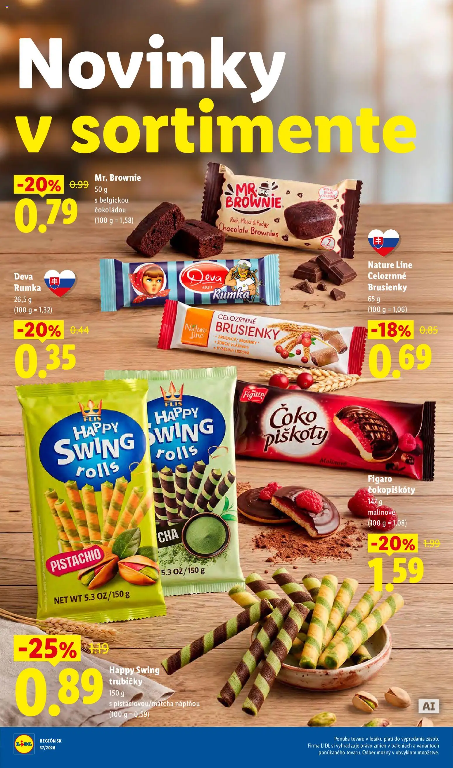 Nové Lidl akcie – leták je platný od 07.09.2026 | Strana: 39 | Produkty: Piškóty, Trubičky, Brownies