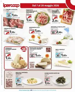 Anteprima del volantino Ipercoop volantino valido a partire dal 07.05.2026 | Pagina: 18 | Prodotti: Mozzarella, Latte, Formaggio, Prosciutto