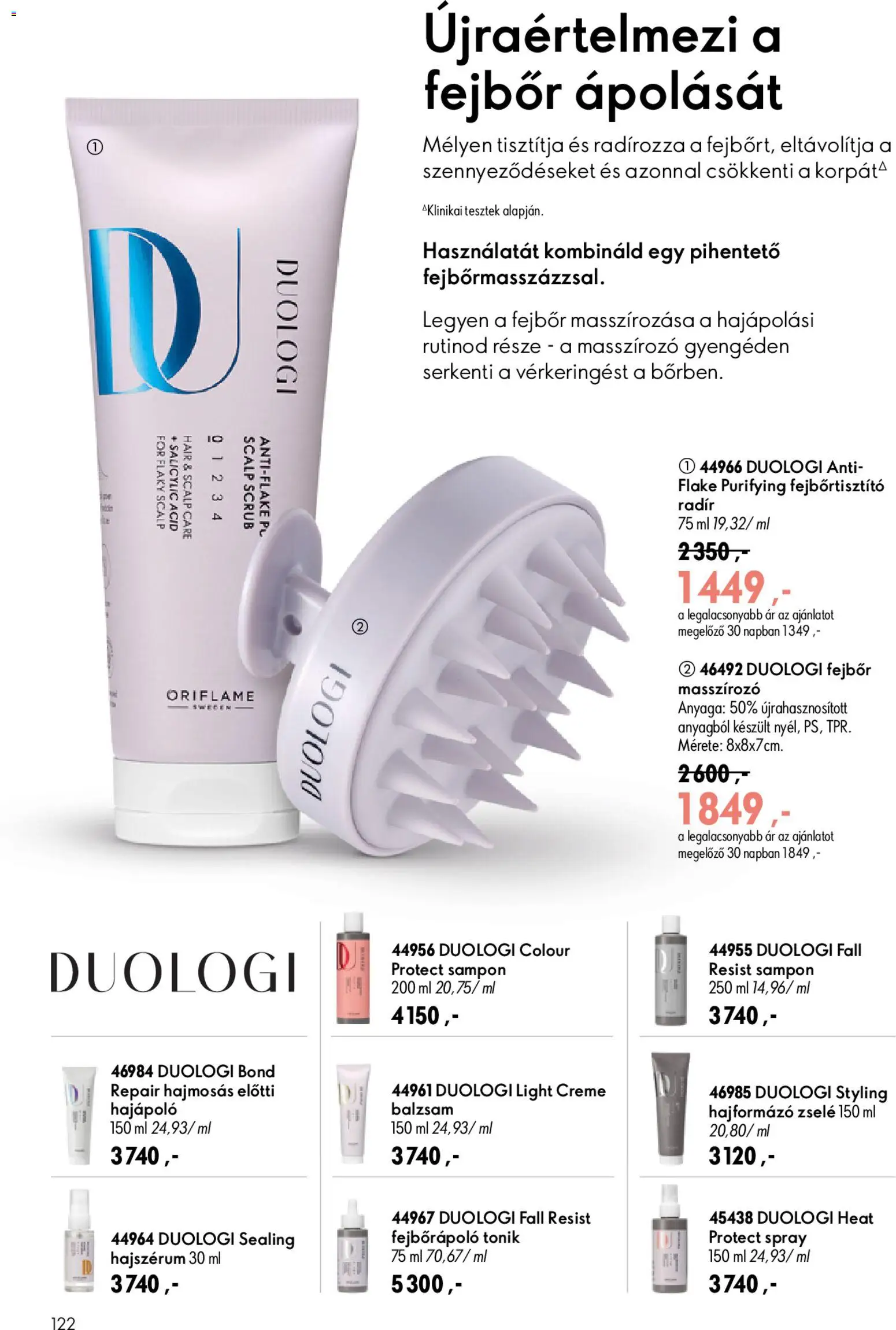 Oriflame akciós ujság - amely érvényes a következő dátumtól: 2026.07.08. | Oldal: 122 | Termékek: Hajformázó, Sampon
