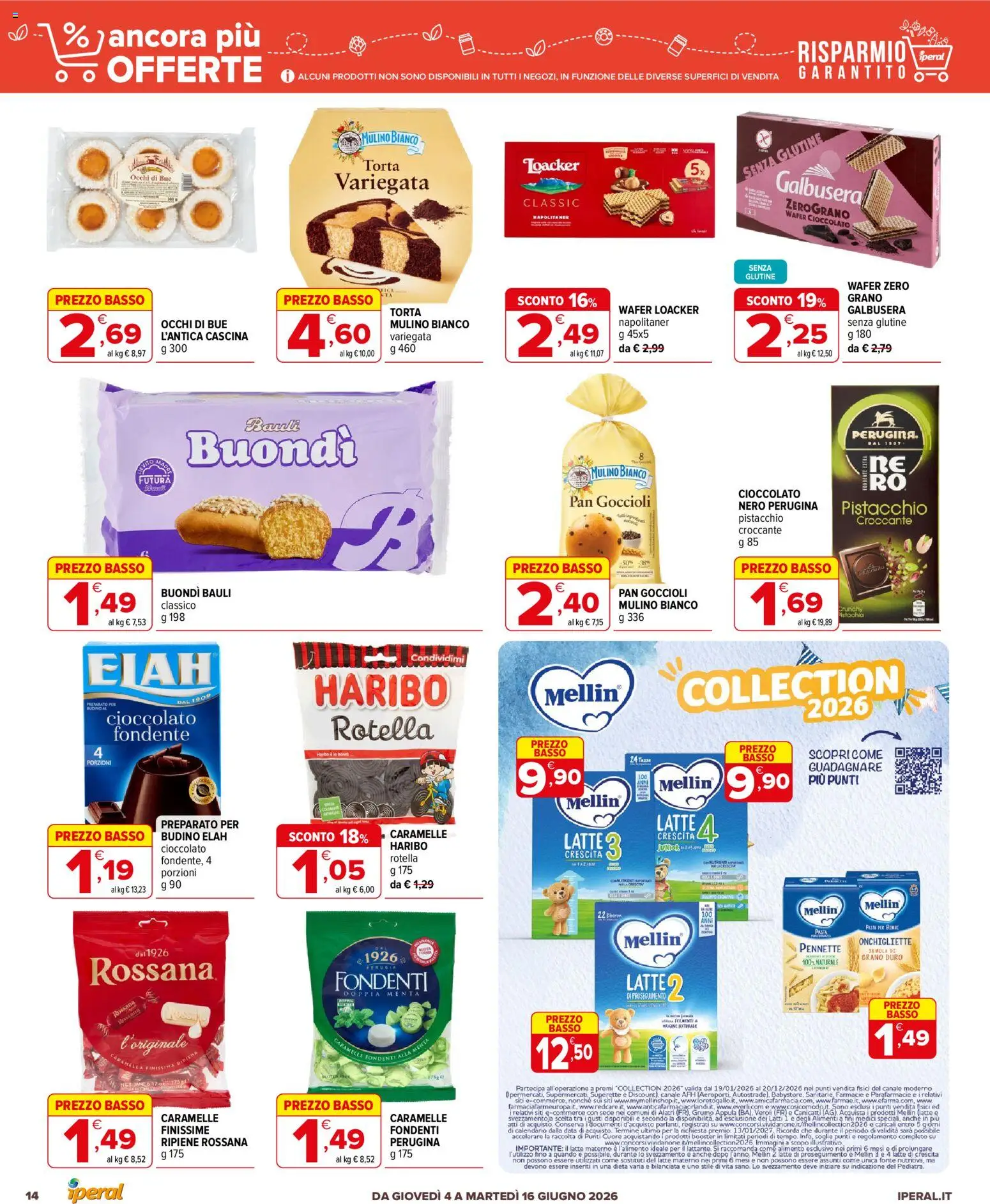 Volantino Iperal del 04.06.2026 | Pagina: 14 | Prodotti: Cioccolato, Pasta, Torta, Budino