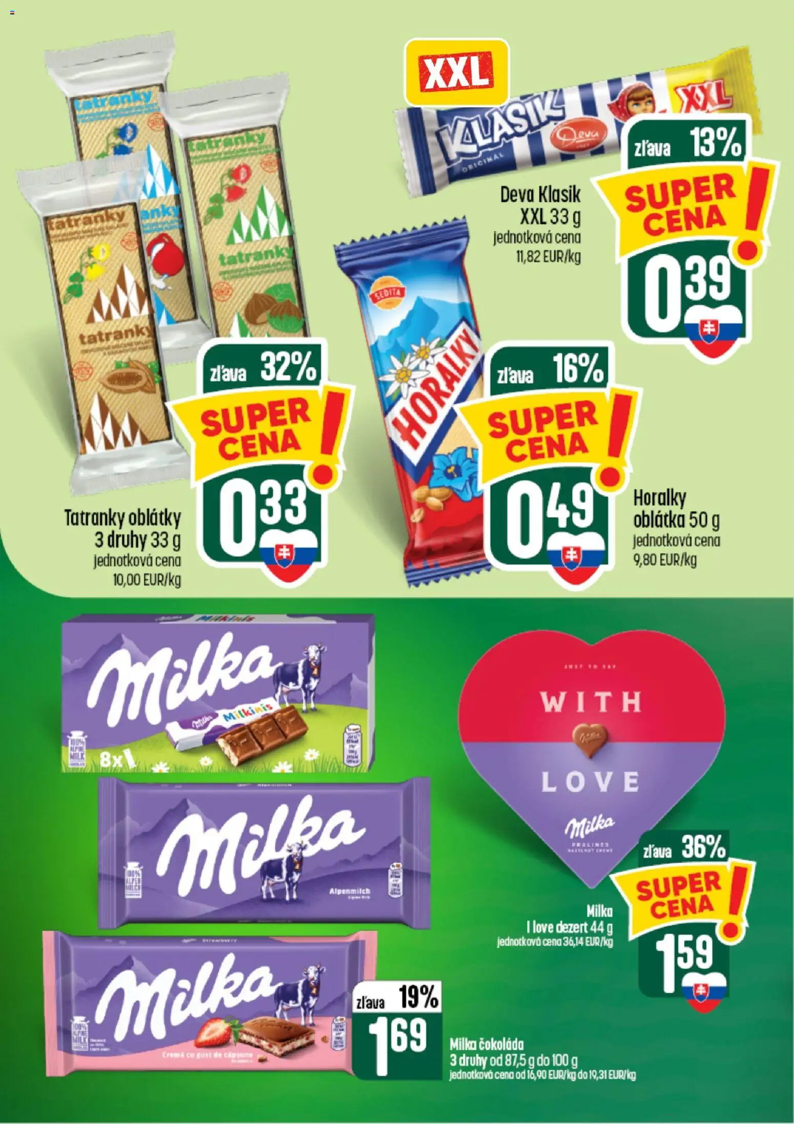 Nové COOP Jednota akcie – leták je platný od 26.08.2026 | Strana: 40 | Produkty: Čokoláda, Oblátky, Milka, Med