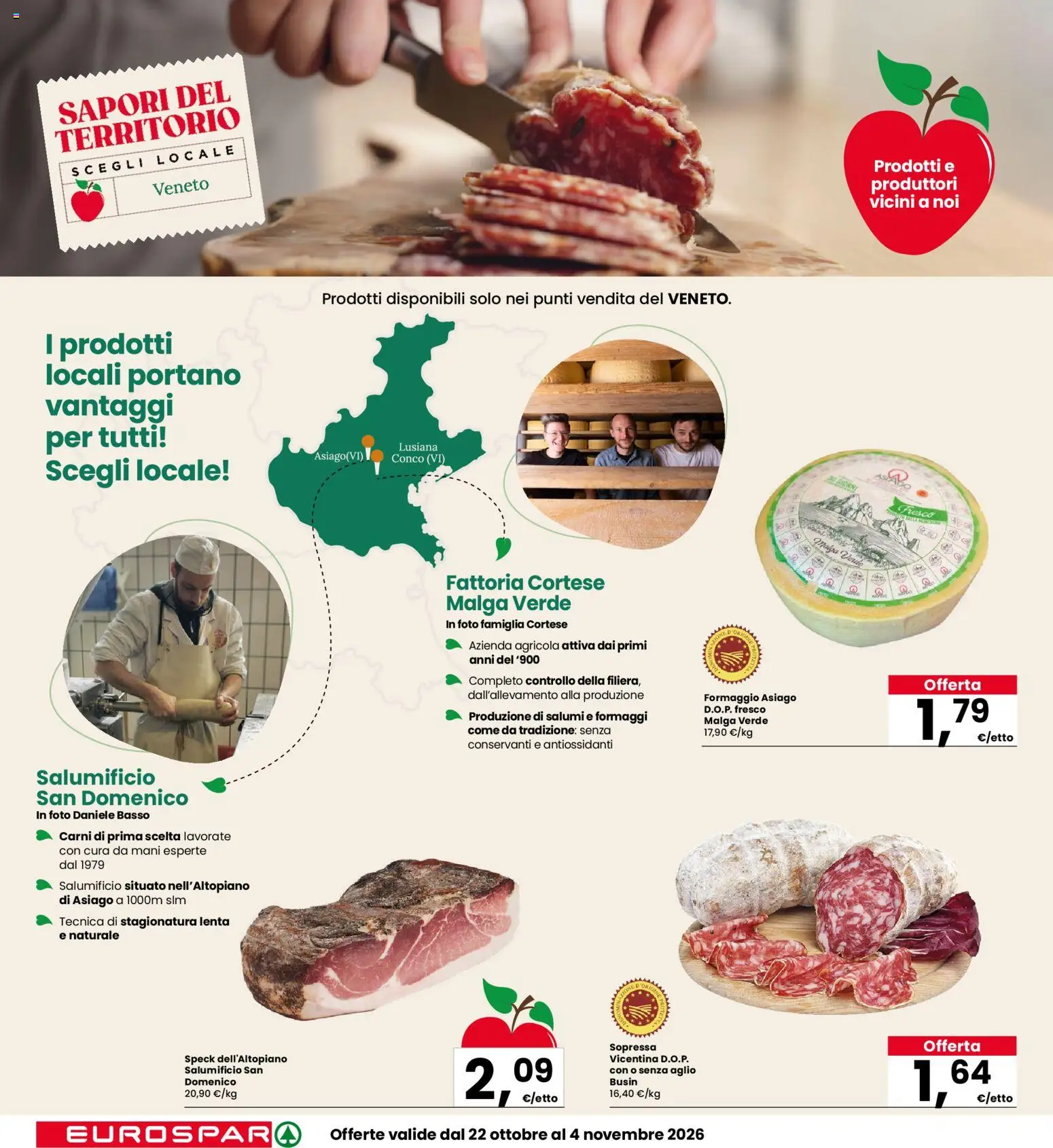Volantino Eurospar del 22/10/2026 | Pagina: 8 | Prodotti: Speck, Aglio, Basso, Formaggio asiago