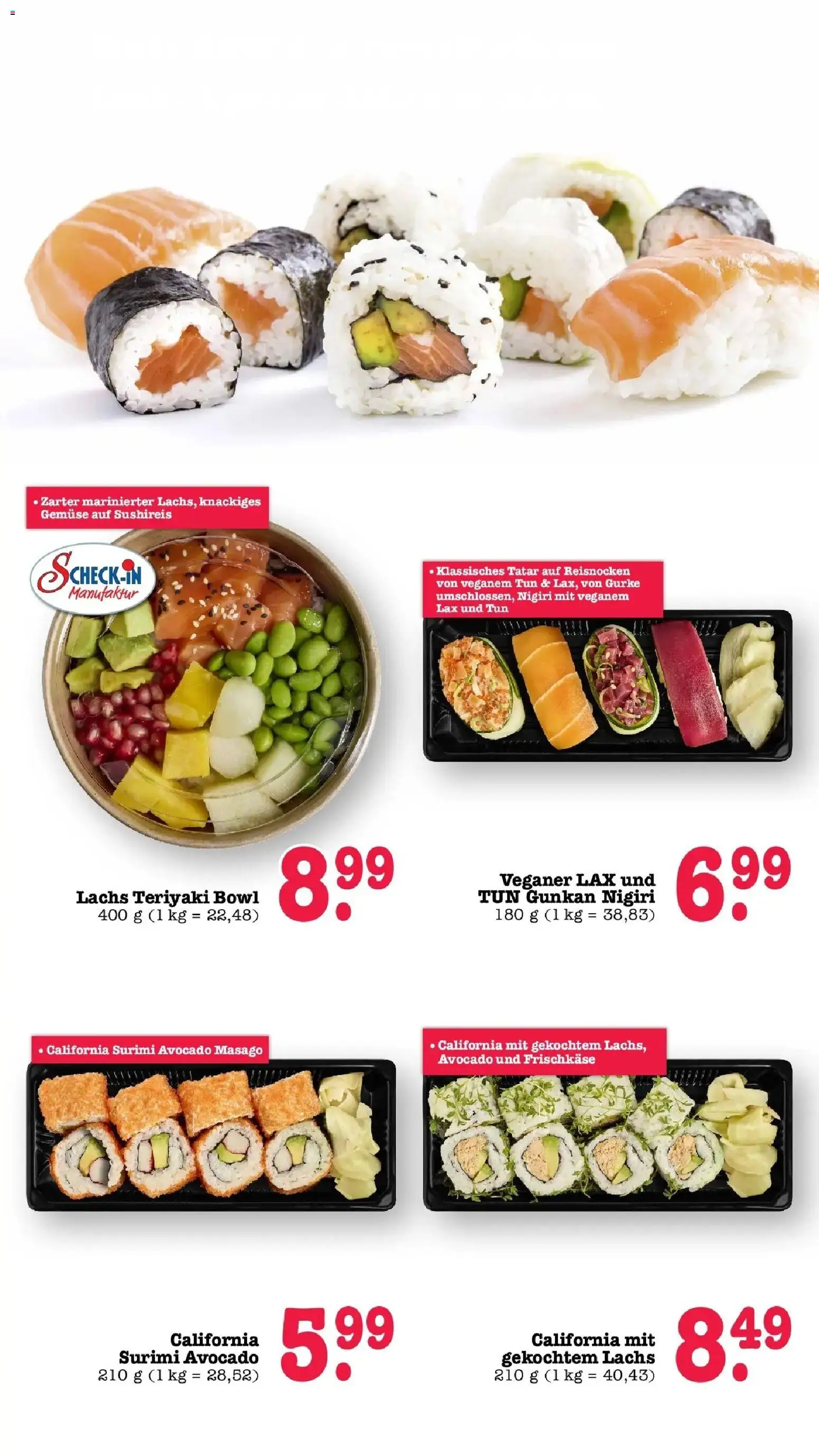 E center Prospekt Karlsruhe (ab 24.08.2026) zum Blättern | Seite: 19 | Produkte: Avocado, Lachs, Gemüse, Frischkase