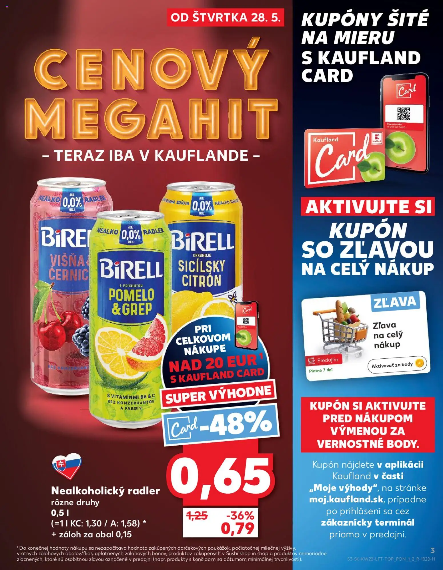 Nové Kaufland akcie – leták je platný od 28.05.2026 | Strana: 3 | Produkty: Radler, Sushi, Pomelo, Grep
