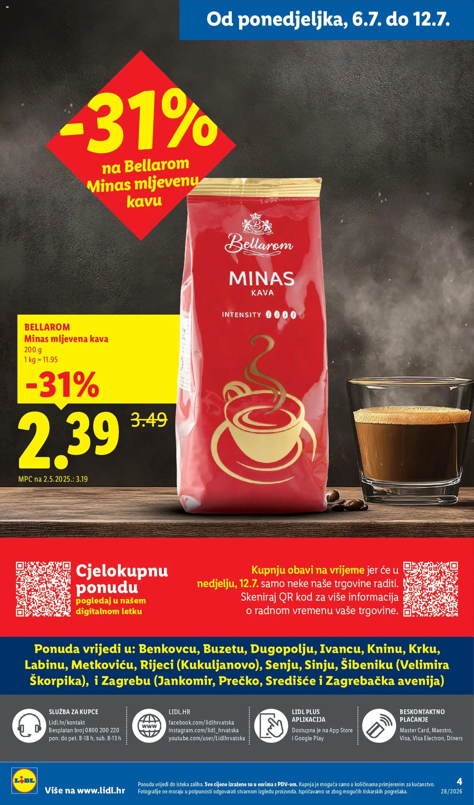 Lidl katalog | vrijedi od 06.07.2026 | Stranica: 4 | Proizvodi: Mljevena kava, Kava