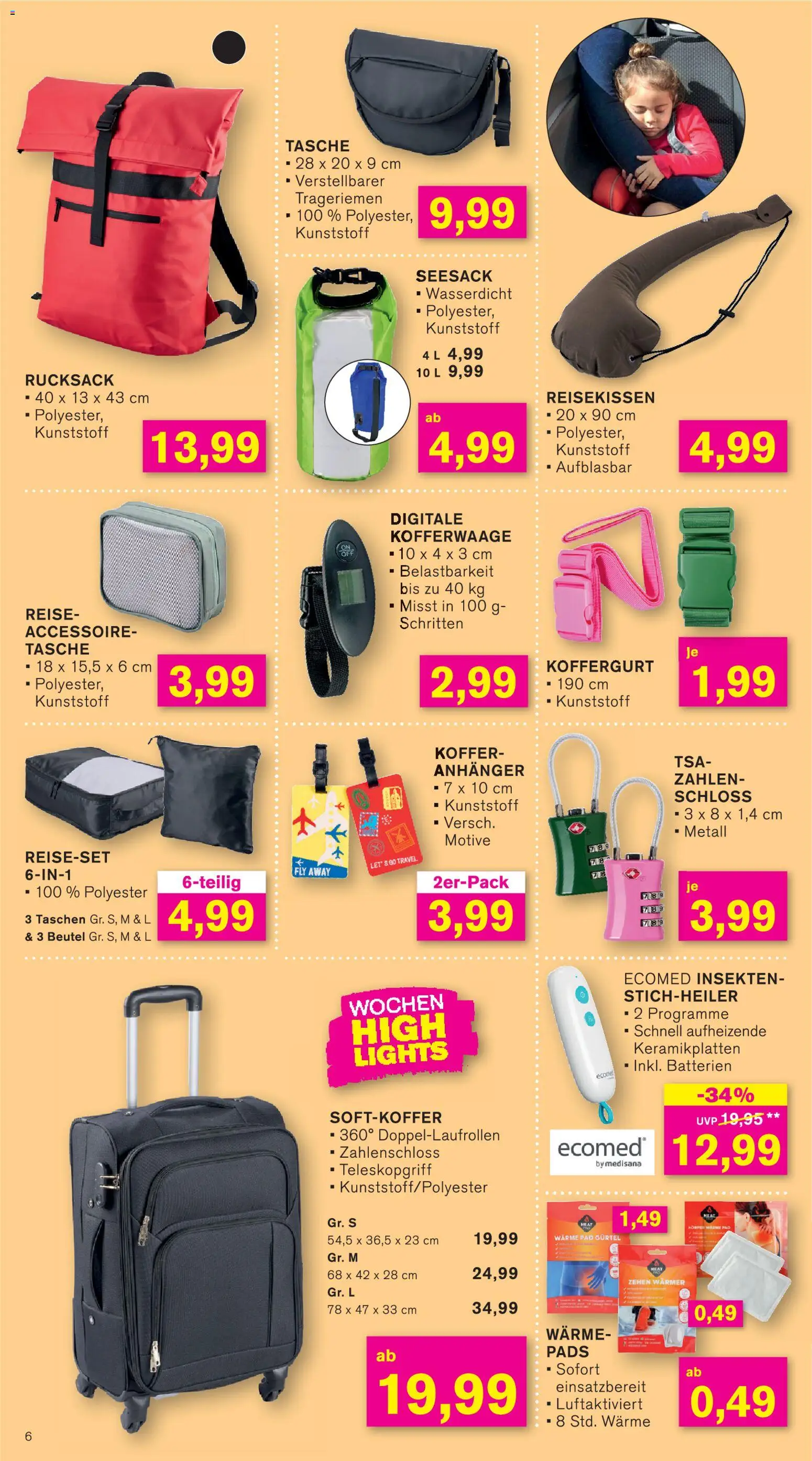KODi Prospekt 	 – gültig ab 04.05.2026 | Seite: 6 | Produkte: Tasche, Batterien, Rucksack, Koffer