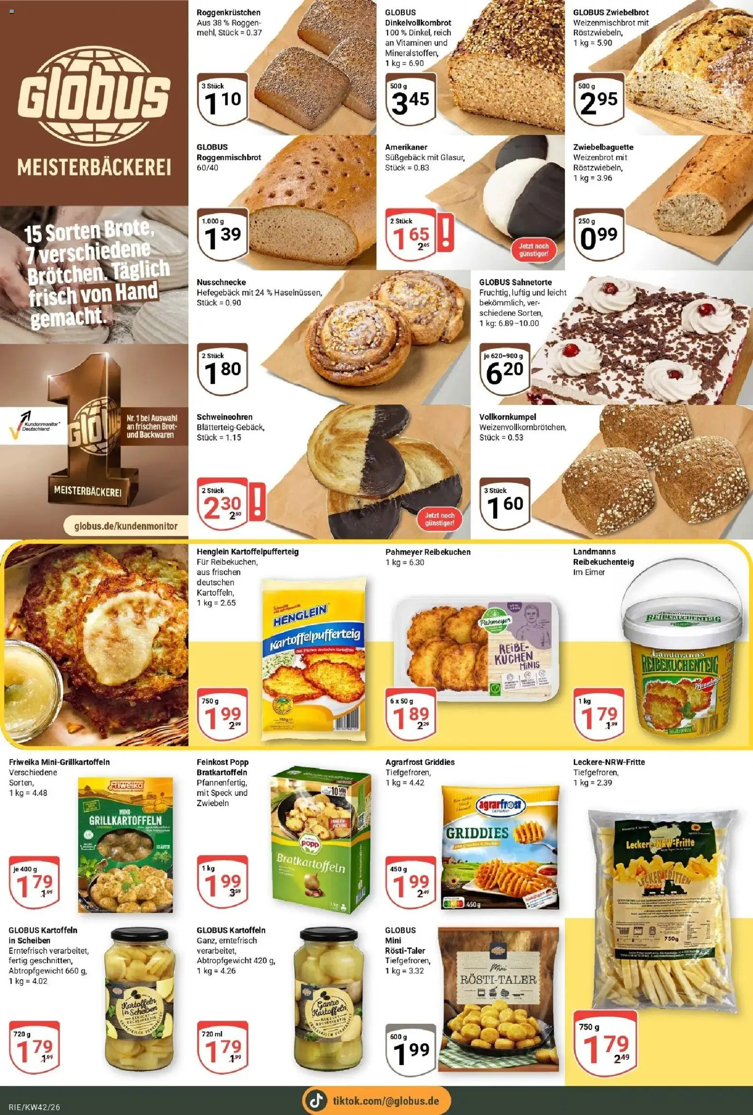 Globus Prospekt Bochum-Riemke (ab 12.10.2026) » Angebote online | Seite: 8 | Produkte: Kartoffeln, Zwiebeln, Brot, Kuchen