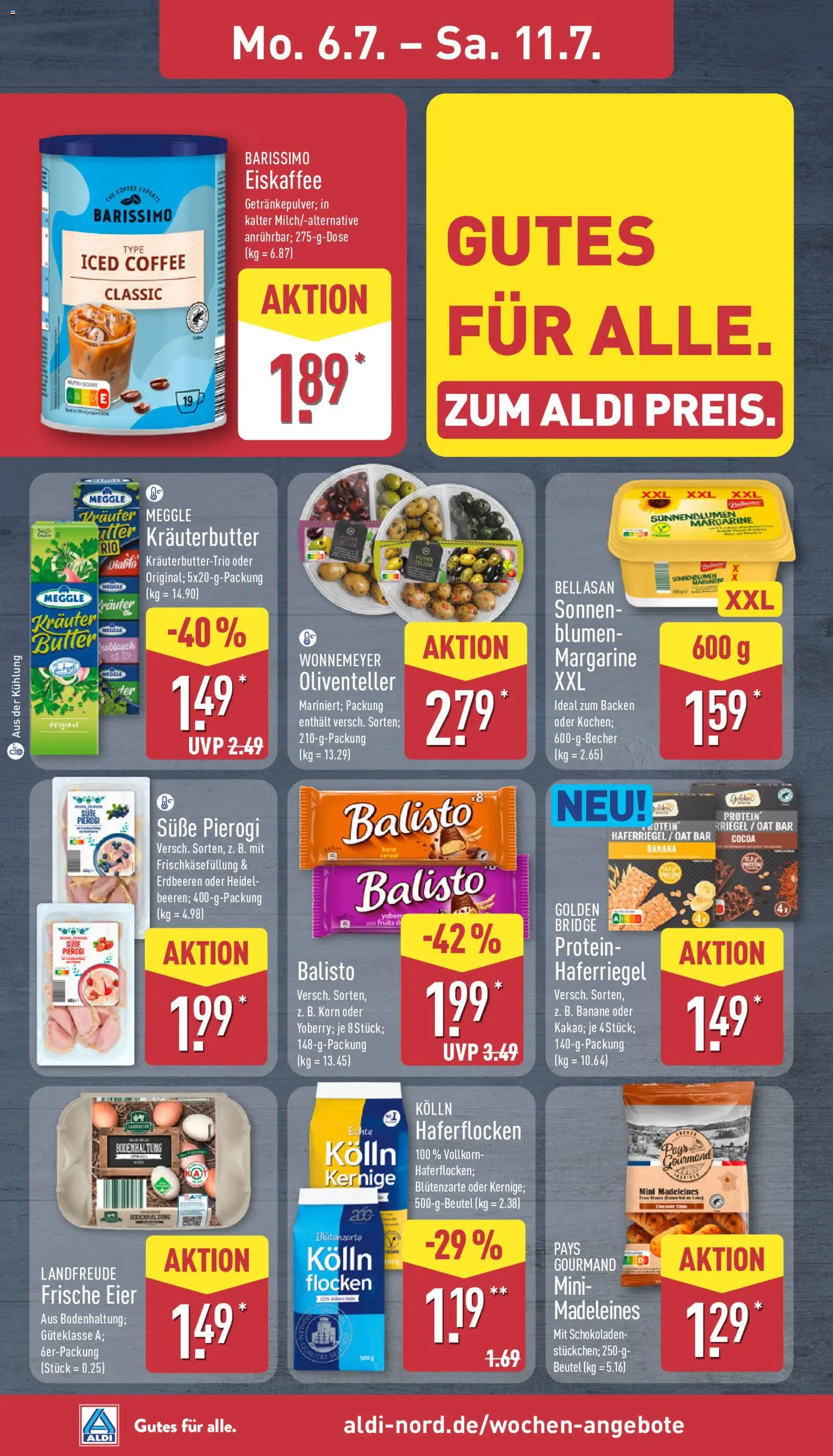 Aldi Prospekt – gültig ab 06.07.2026 | Seite: 6 | Produkte: Margarine, Eier, Blumen, Erdbeeren