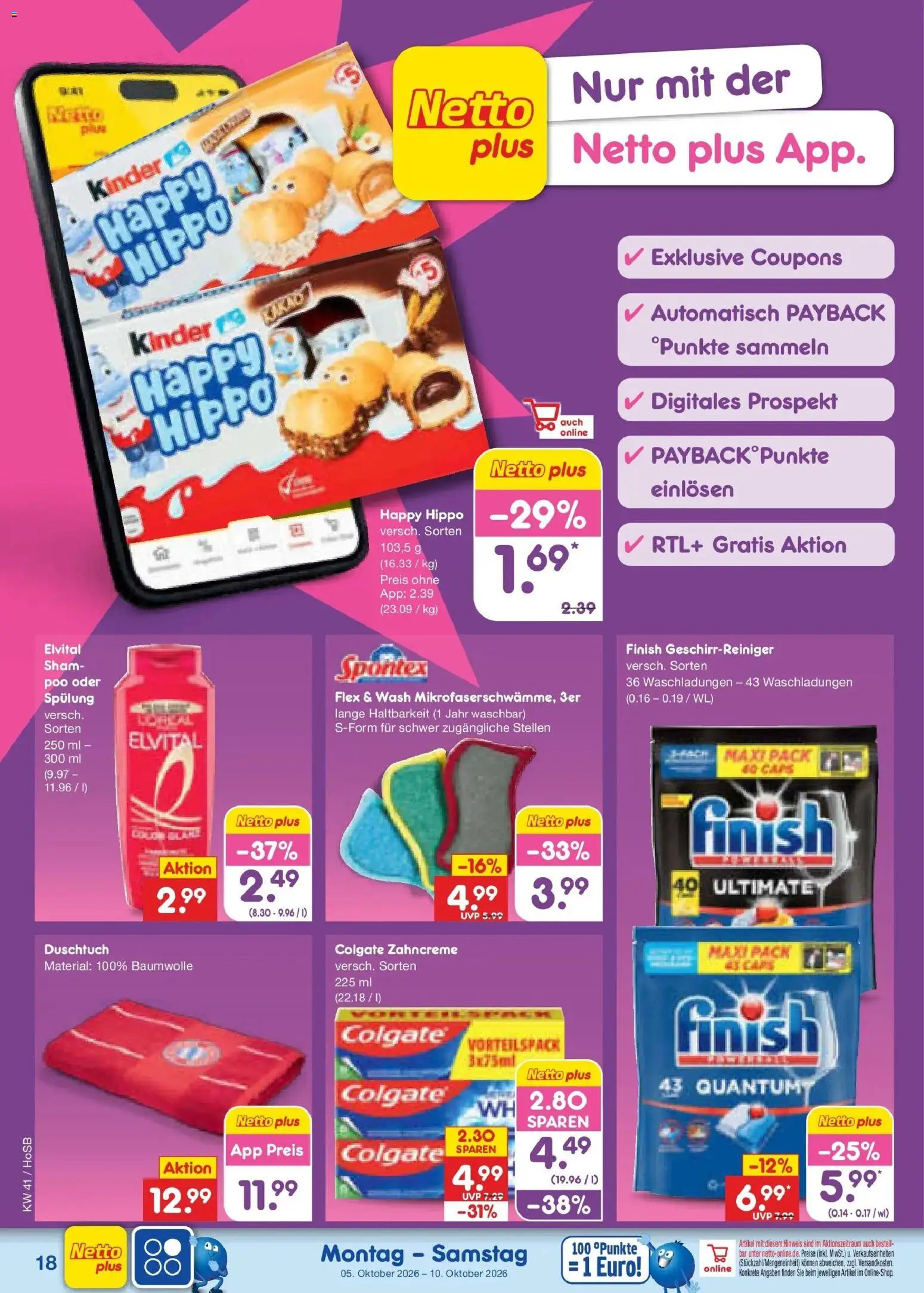 Netto Marken-Discount Prospekt Hannover – gültig ab 05.10.2026 | Seite: 18 | Produkte: Finish, Spülung