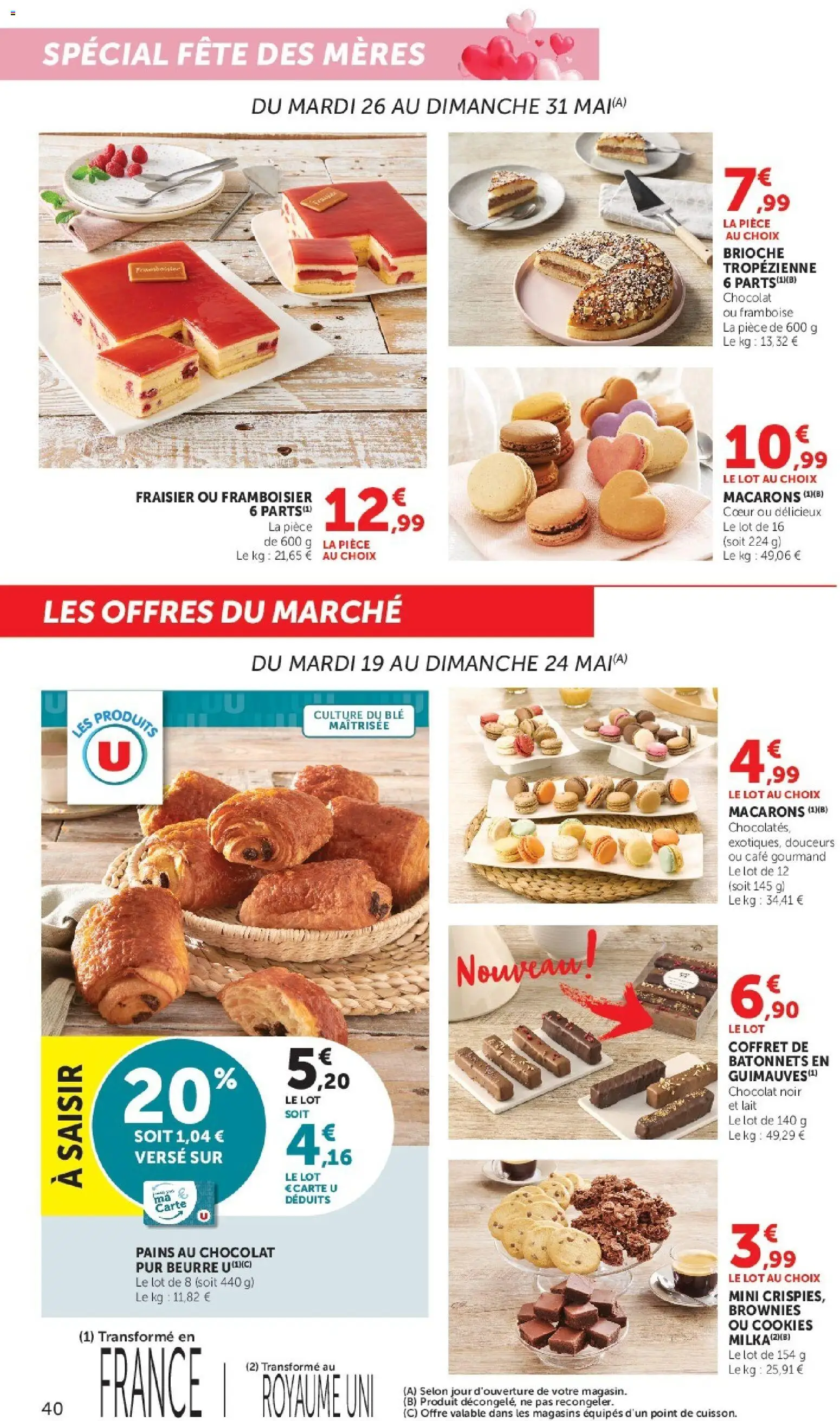 {H1} | Page: 40 | Produits: Macarons, Lait, Beurre, Chocolat