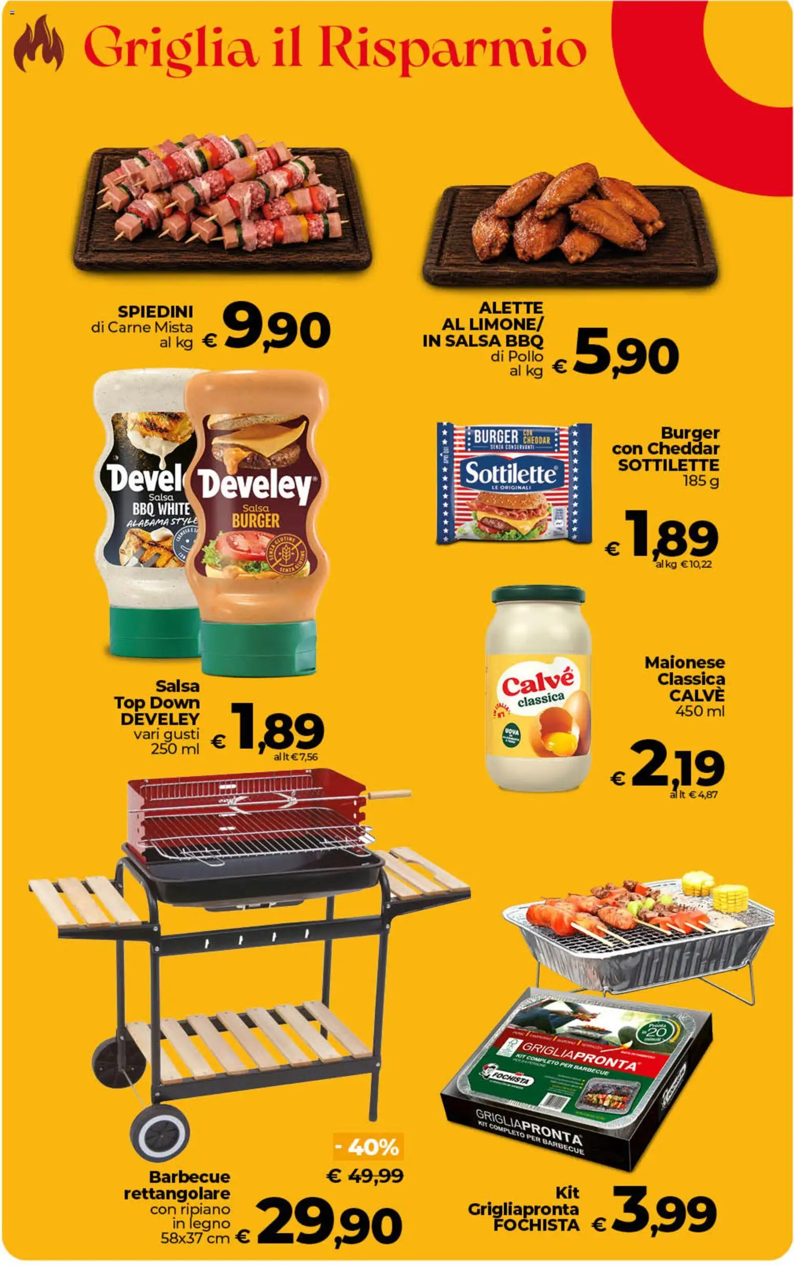Volantino Ipercoop del 11/08/2026 | Pagina: 28 | Prodotti: Cheddar, Maionese, Carne, Spiedini