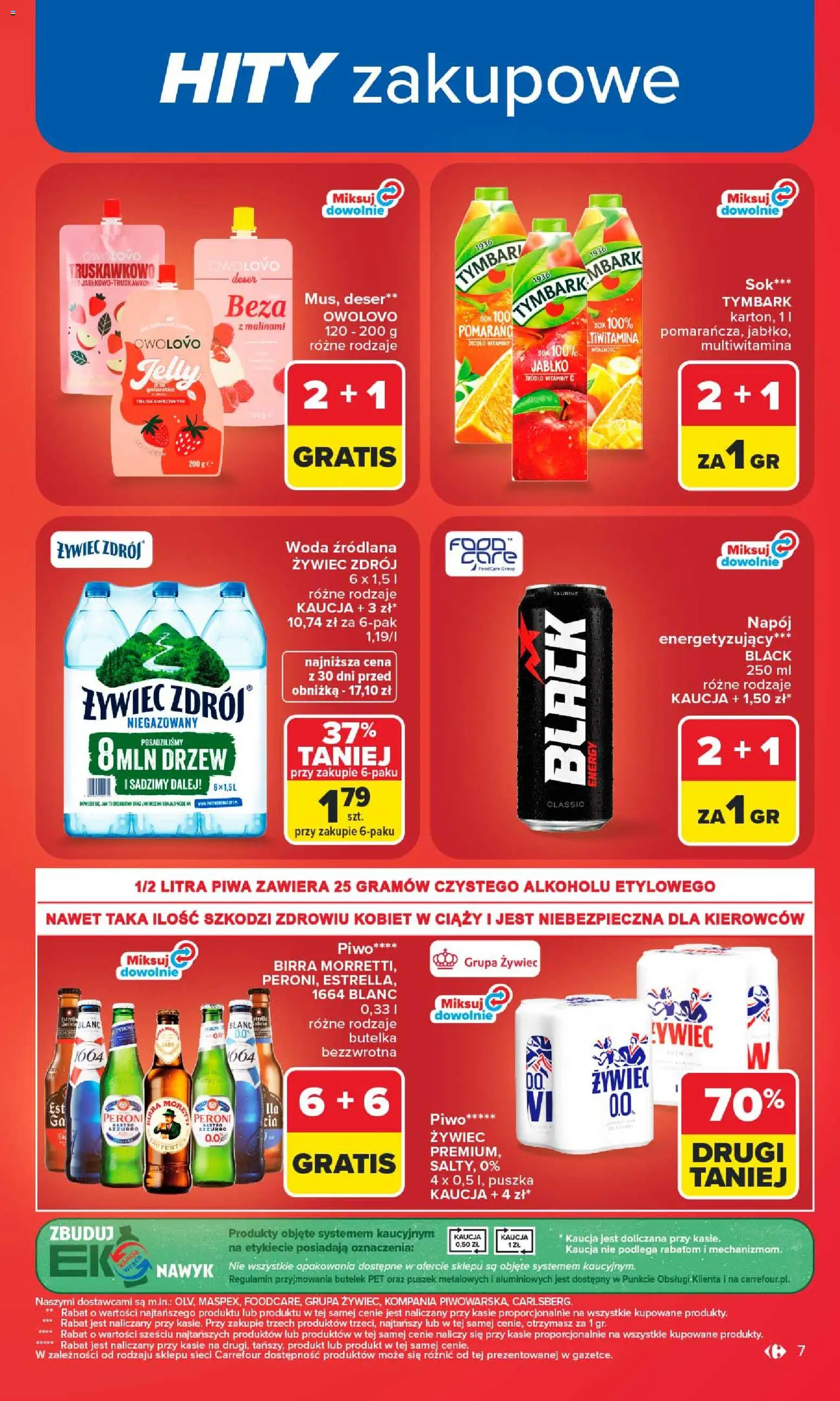 Carrefour gazetka od 29.06.2026 | Strona: 9 | Produkty: Woda źródlana, Sok, Piwo, Woda