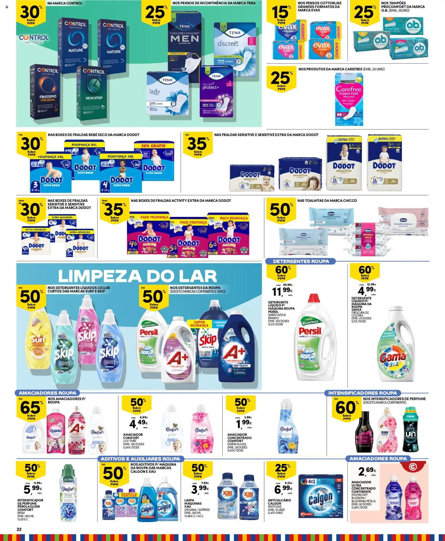 Continente Madeira │ válido de 30/06/2026 | Página: 22 | Produtos: Fraldas, Perfume, Sabão, Detergente