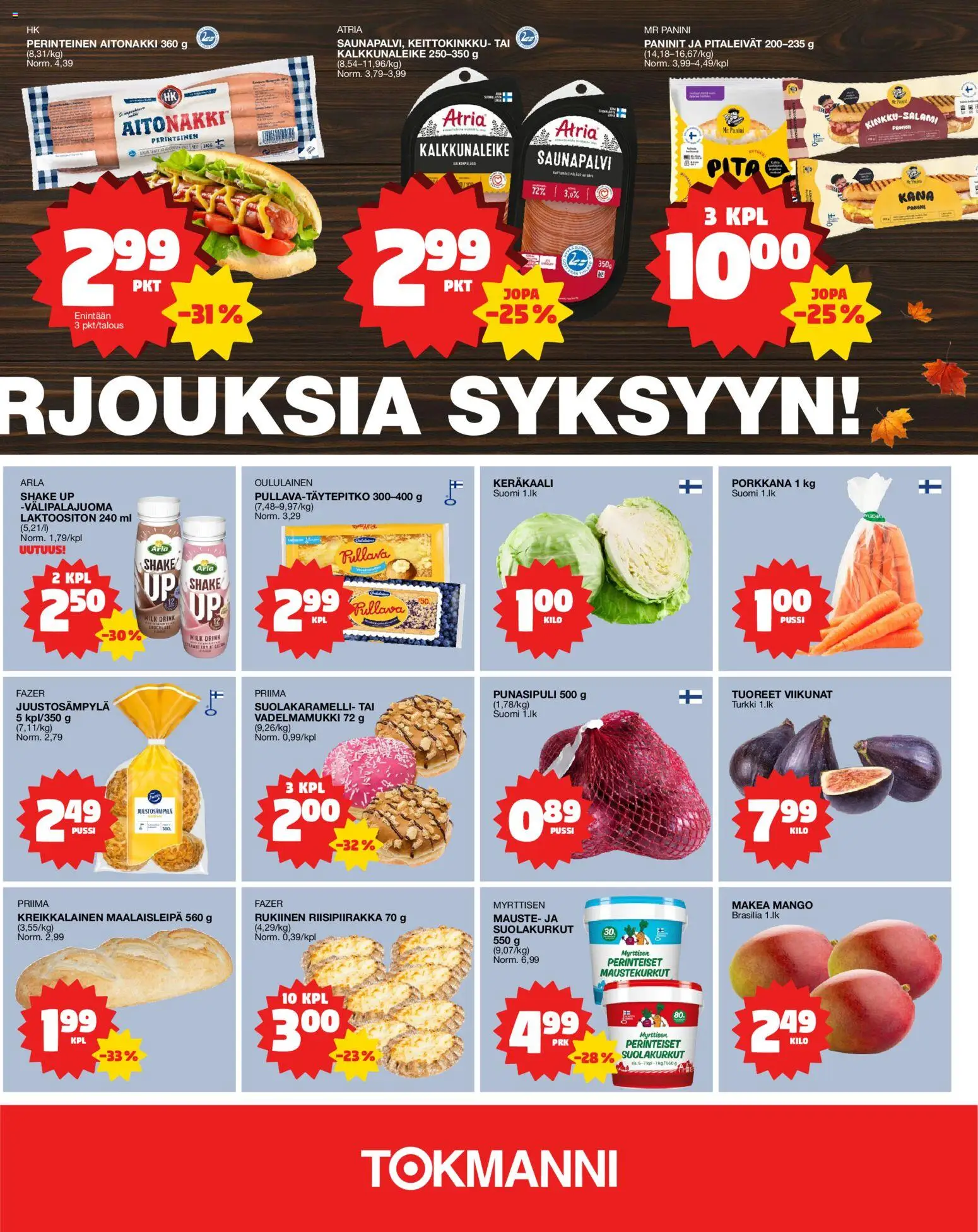Tokmanni Ruokasanomat – voimassa 08/10/2026 alkaen | Sivu: 3 | Tuotteet: Mango, Kana, Keräkaali, Punasipuli