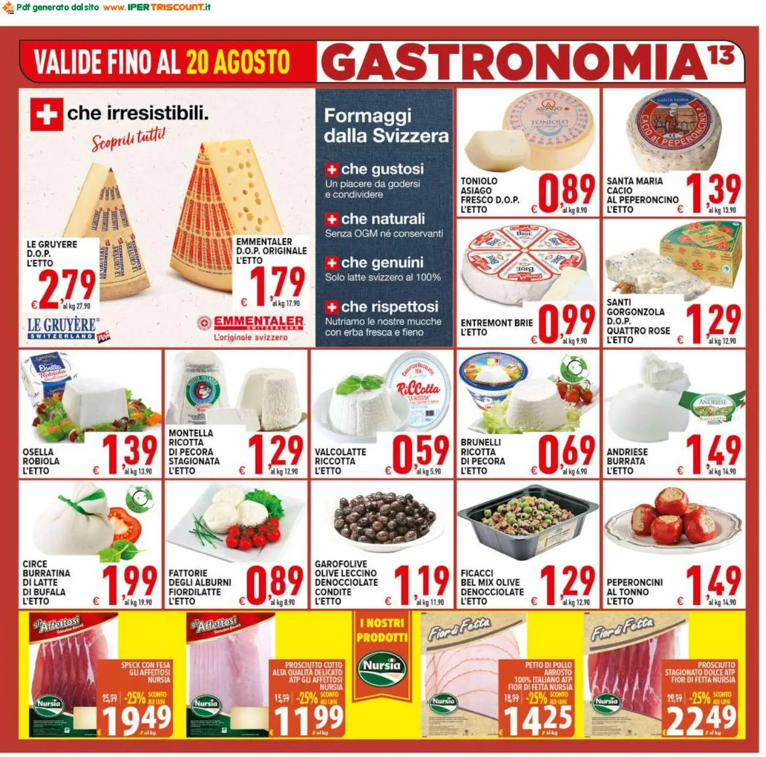 Volantino Ipertriscount del 12/08/2026 | Pagina: 13 | Prodotti: Speck, Petto di Pollo, Latte, Tonno